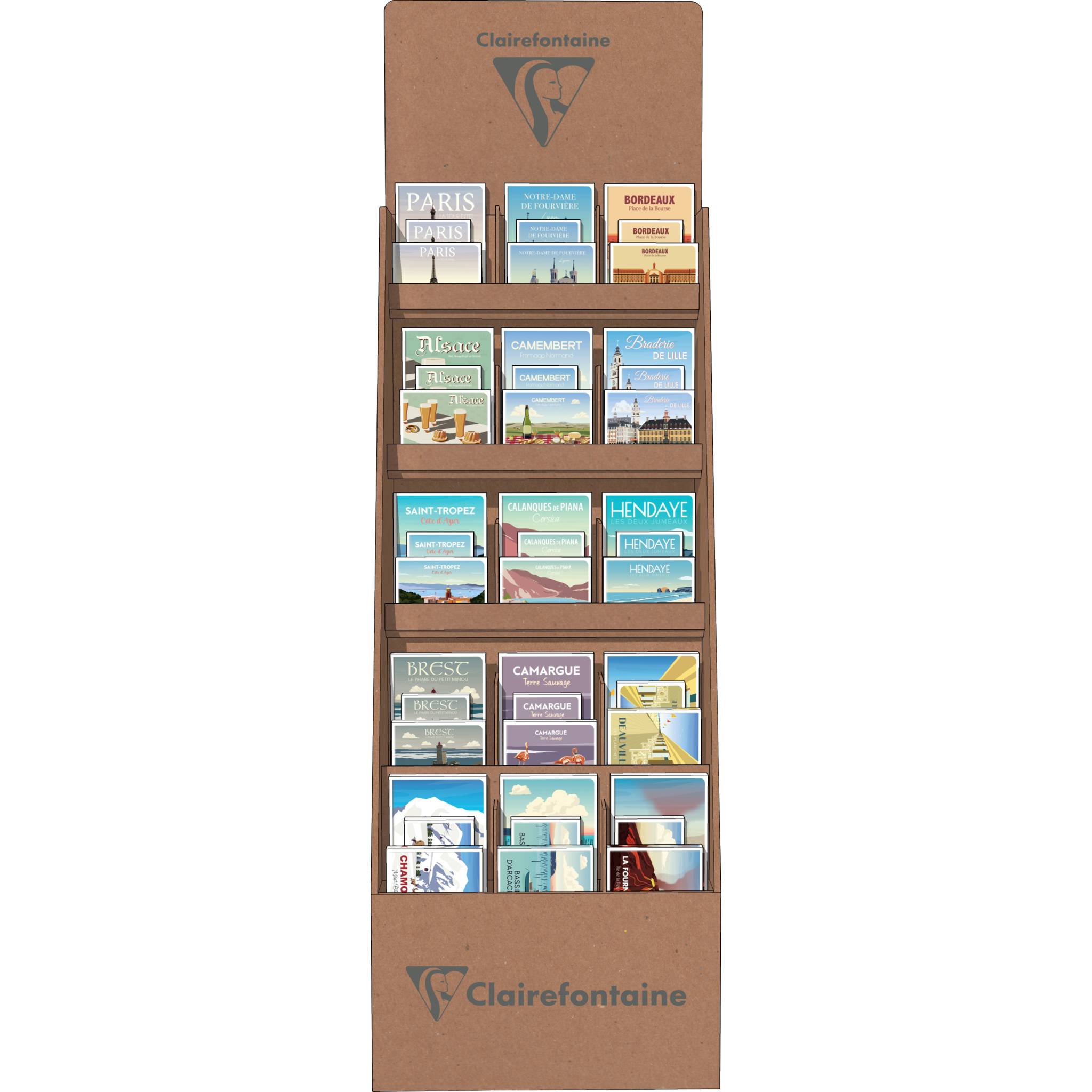 Clairefontaine Displayständer Hefte und Notizbücher, 52,4x38x170cm Braun 84980C