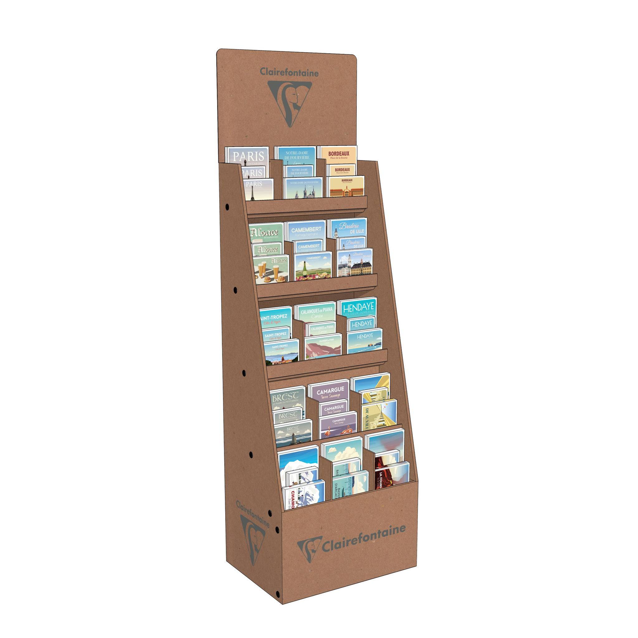 Clairefontaine Displayständer Hefte und Notizbücher, 52,4x38x170cm Braun 84980C