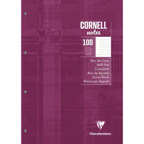 Clairefontaine 5x Block A4, 100 Bl kariert 90g, 4-fach gelocht Pflaume 58196C