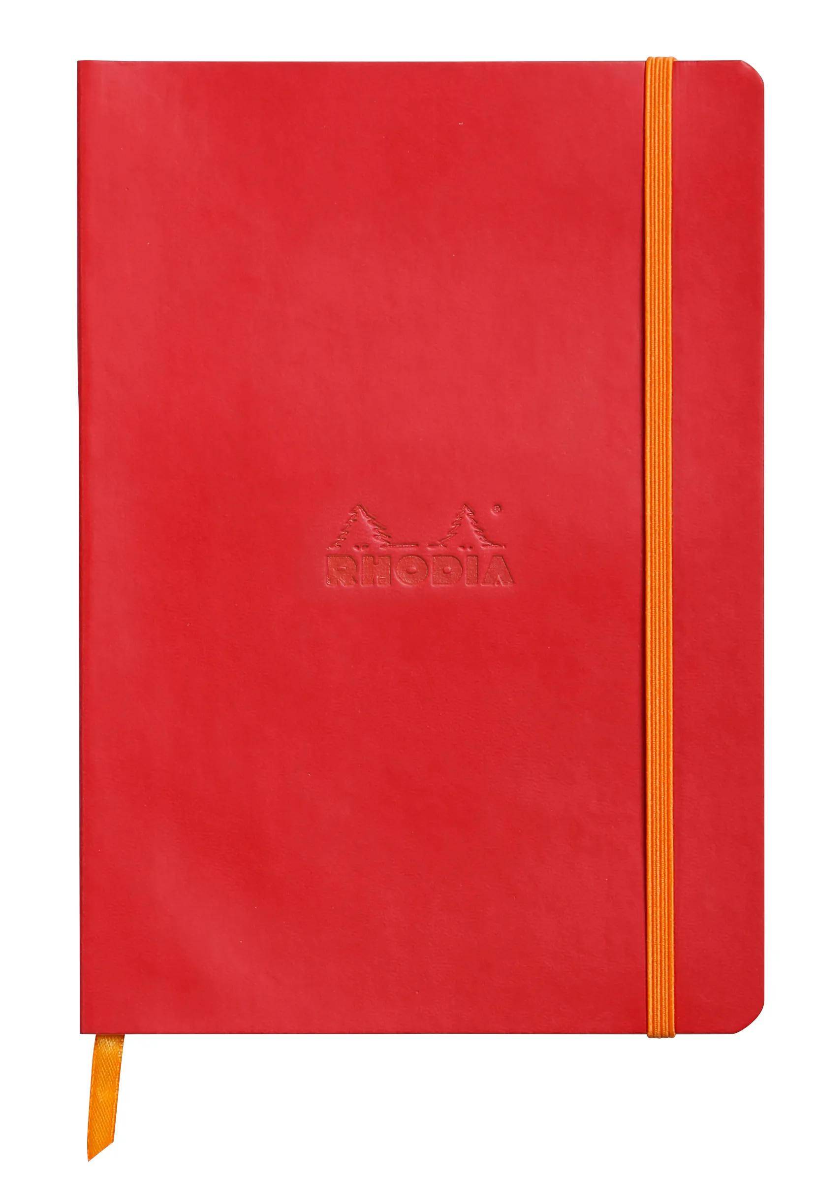 Rhodia Notizbuch A5 Softcover, 80 Bl elfenbein 90g, kariert, Mohnrot 117820C