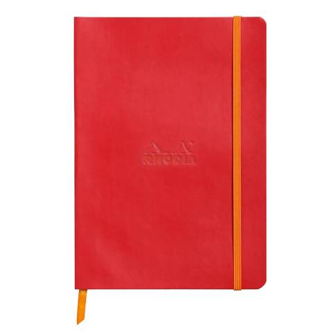 Rhodia Notizbuch A5 Softcover, 80 Bl elfenbein 90g, kariert, Mohnrot 117820C