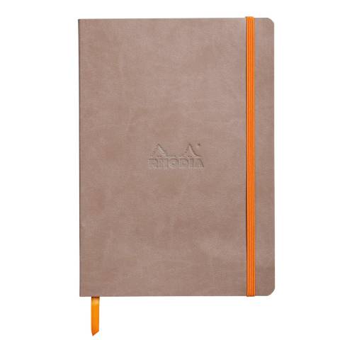 Rhodia Notizbuch A5 Softcover, 80 Bl elfenbein 90g, kariert, Taupe 117818C