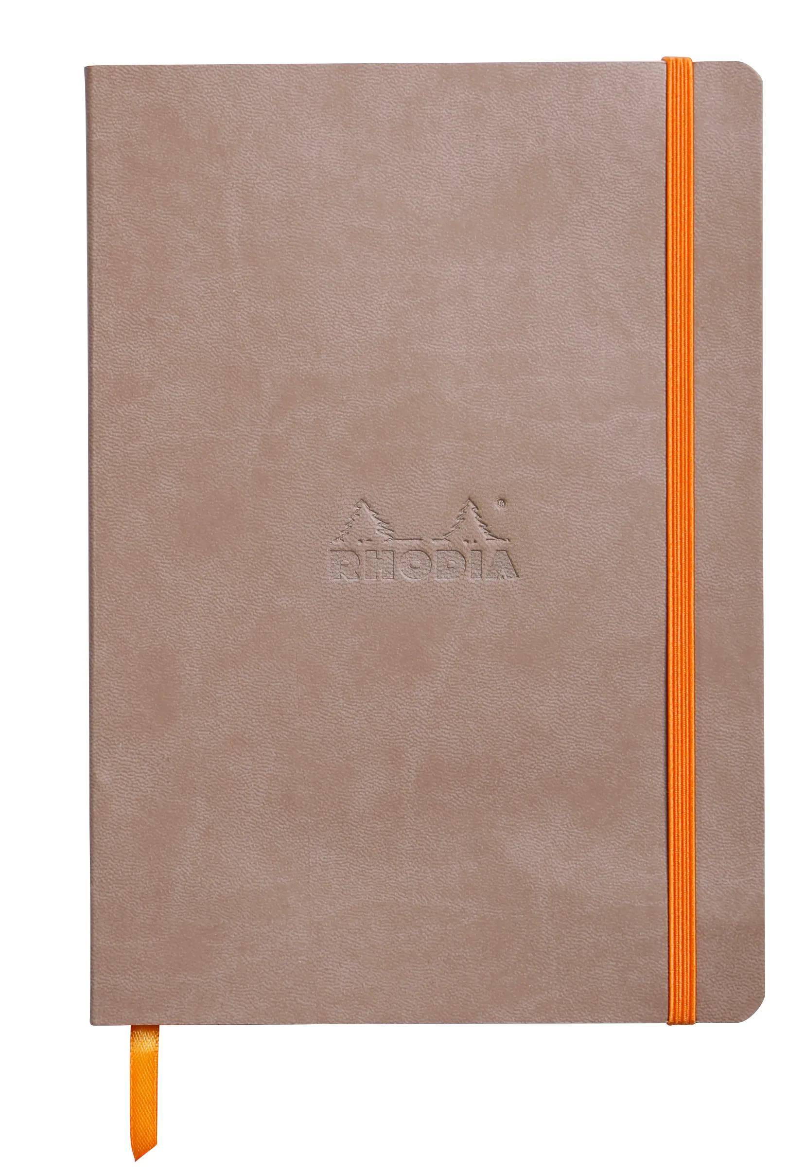 Rhodia Notizbuch A5 Softcover, 80 Bl elfenbein 90g, kariert, Taupe 117818C