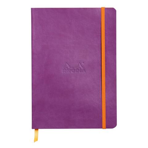 Rhodia Notizbuch A5 Softcover, 80 Bl elfenbein 90g, kariert, Violett 117819C