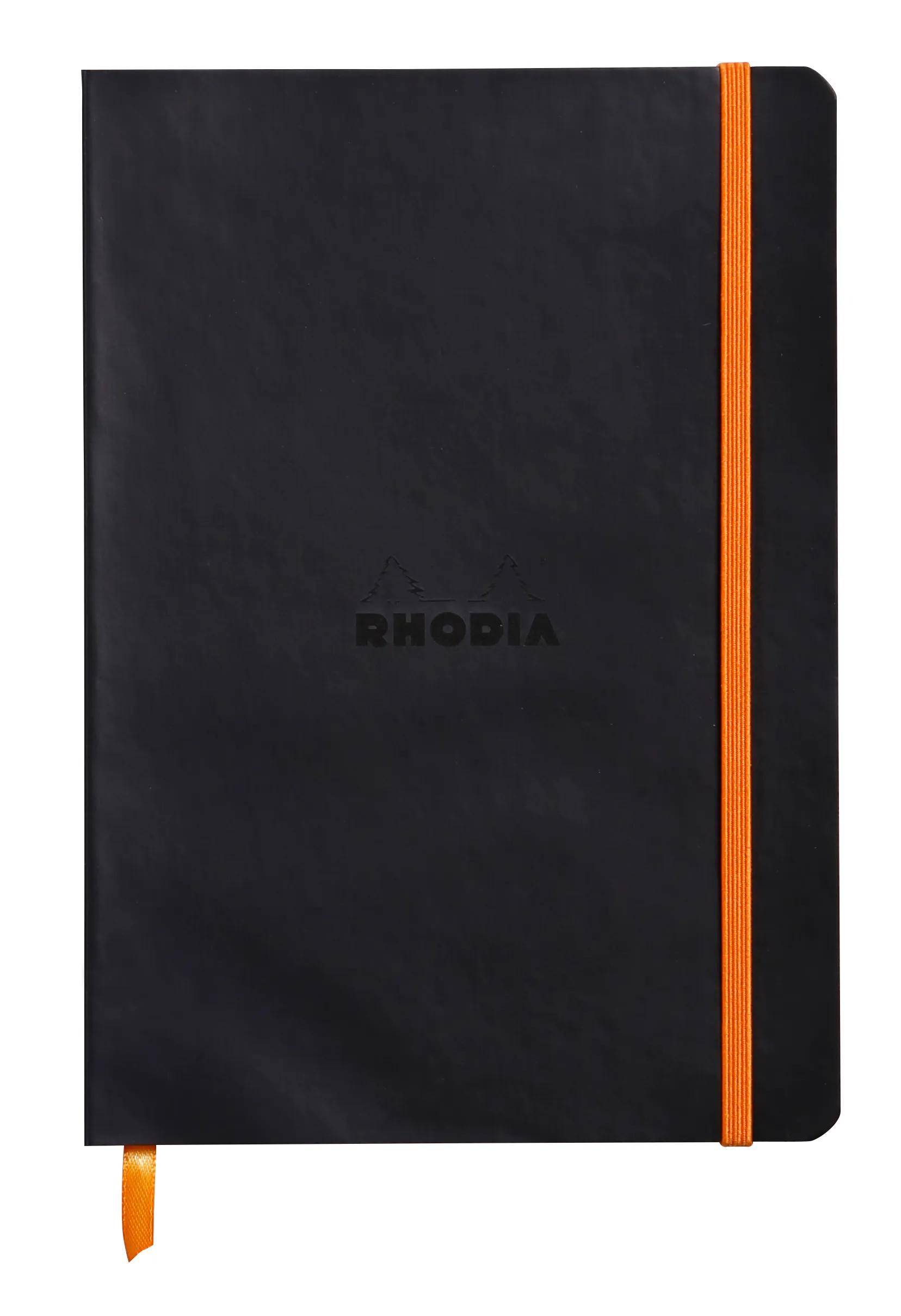 Rhodia Notizbuch A5 Softcover, 80 Bl elfenbein 90g, kariert, Schwarz 117817C