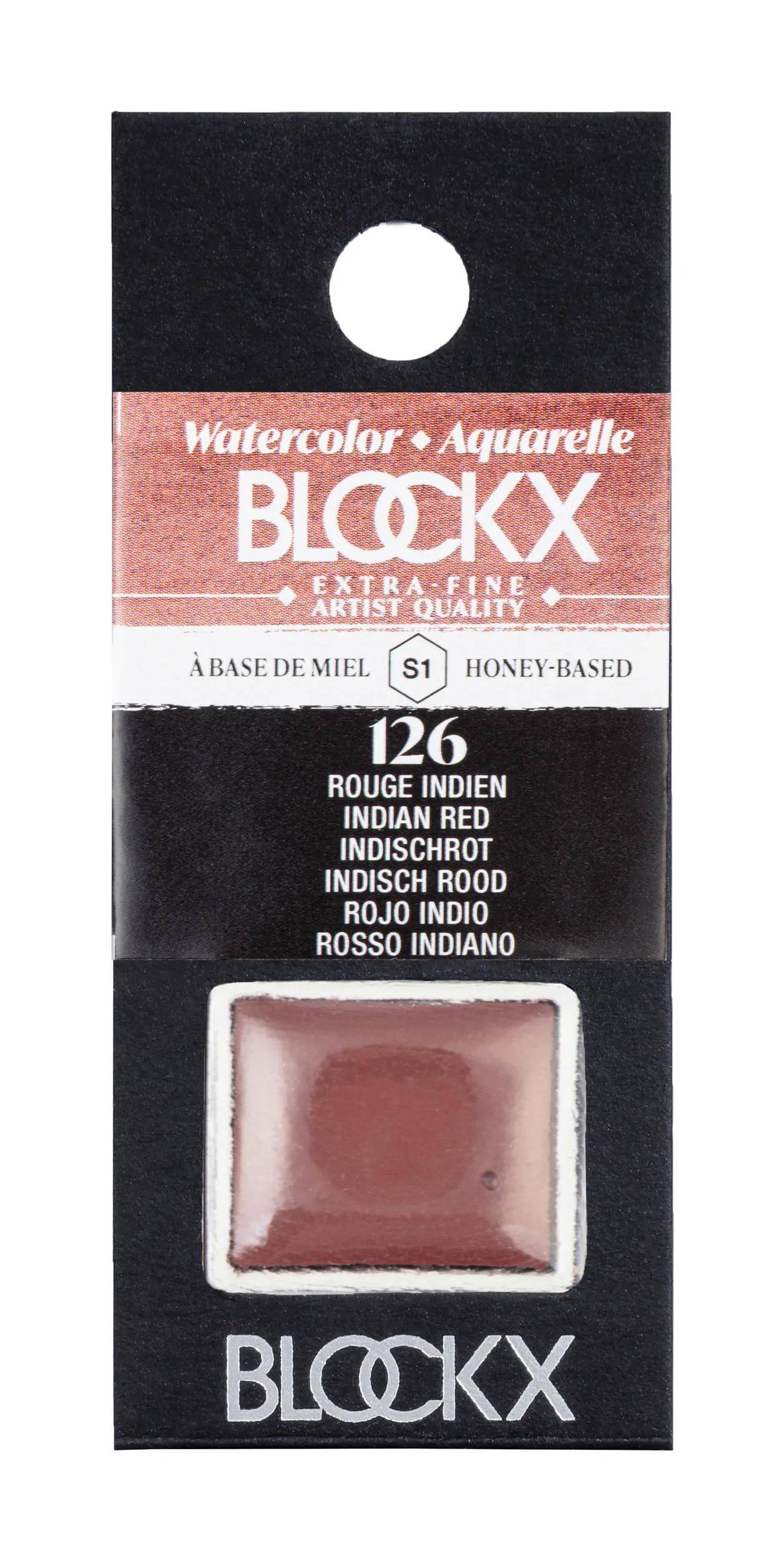 Blockx 3x Extrafeine Aquarellfarbe, 1/2 Näpfchen 1,5ml - Indisch Rot 41126BXC