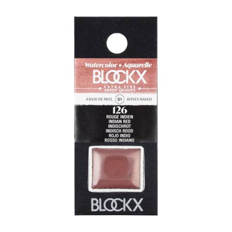 Blockx 3x Extrafeine Aquarellfarbe, 1/2 Näpfchen 1,5ml - Indisch Rot 41126BXC
