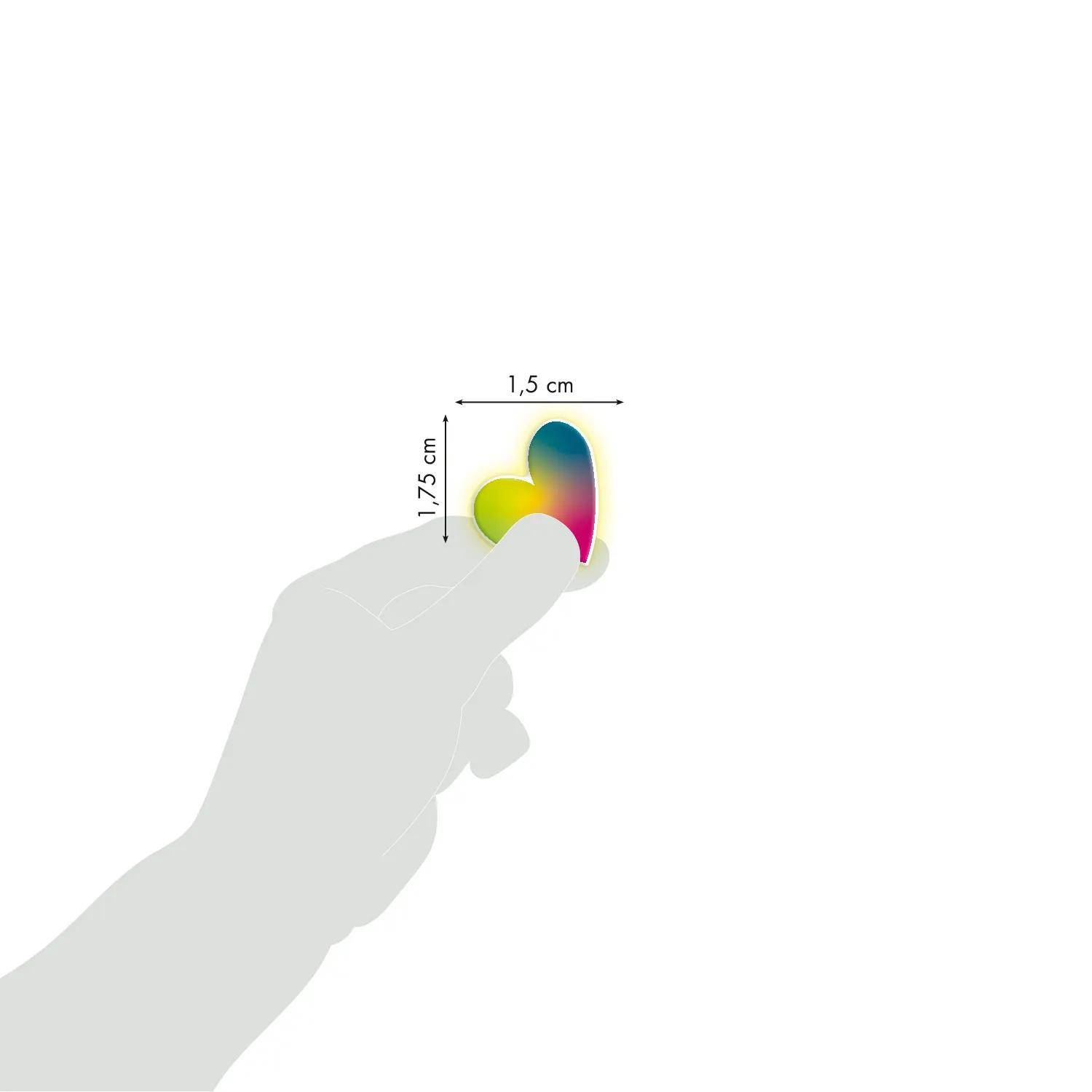 Maildor 10x Cooky Phospho, 1 Stickerbogen 7,5x12cm, Herzen - Mehrfarbig CY162C