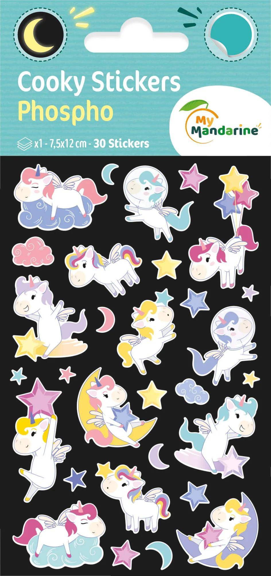 Maildor 10x Stickerbogen 7,5x12cm, Einhörner Mehrfarbig CY164C