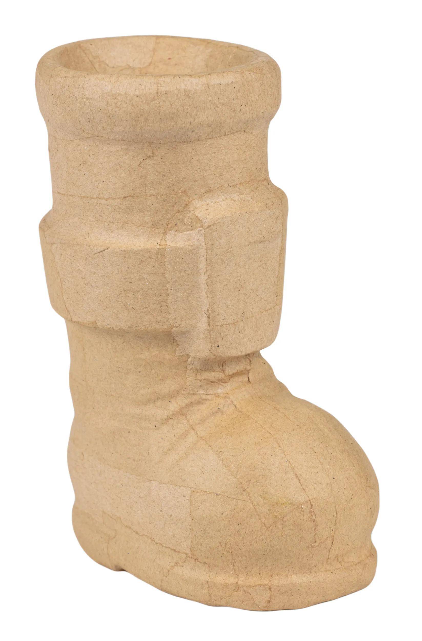 Décopatch Vase in Form eines Nikolausstiefels 12 ,5x8x18cm Kartonbraun NO065C