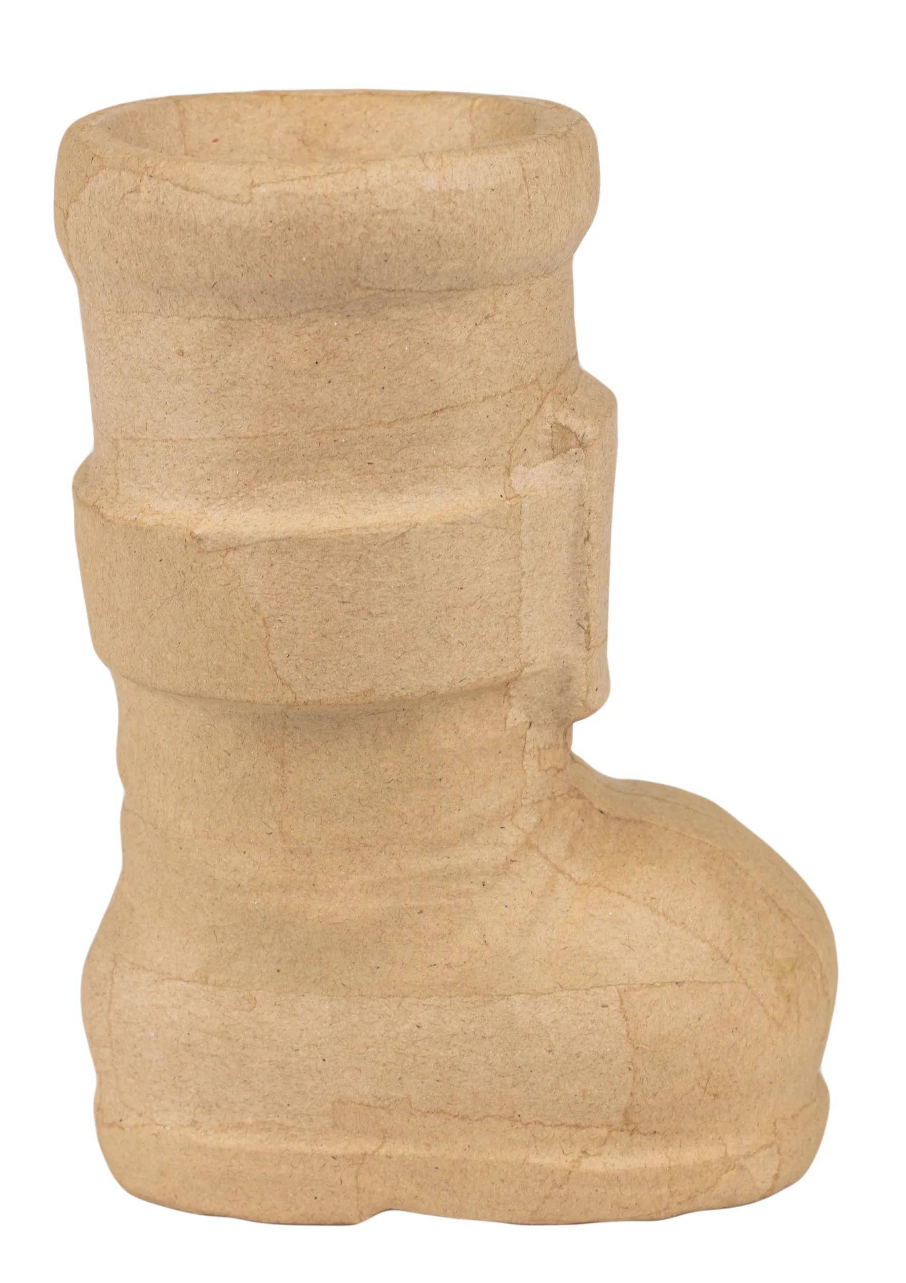 Décopatch Vase in Form eines Nikolausstiefels 12 ,5x8x18cm Kartonbraun NO065C