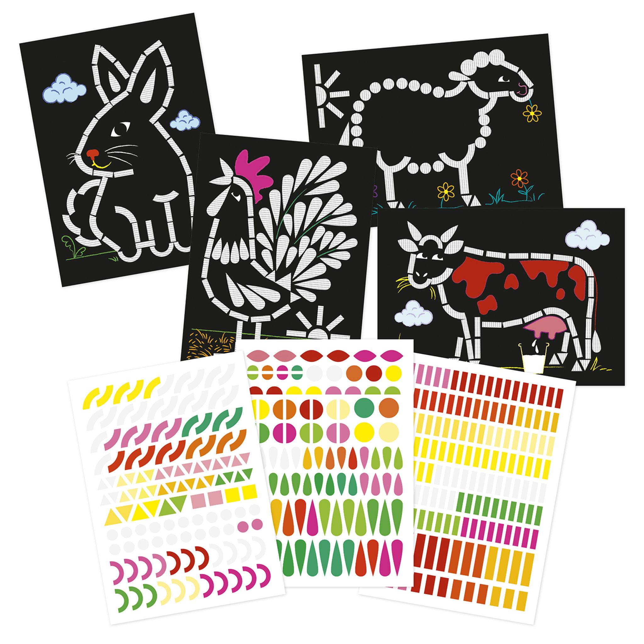 Maildor 10x Kreativset Sticker, 14,8x21 cm, Tiere Mehrfarbig AF036C