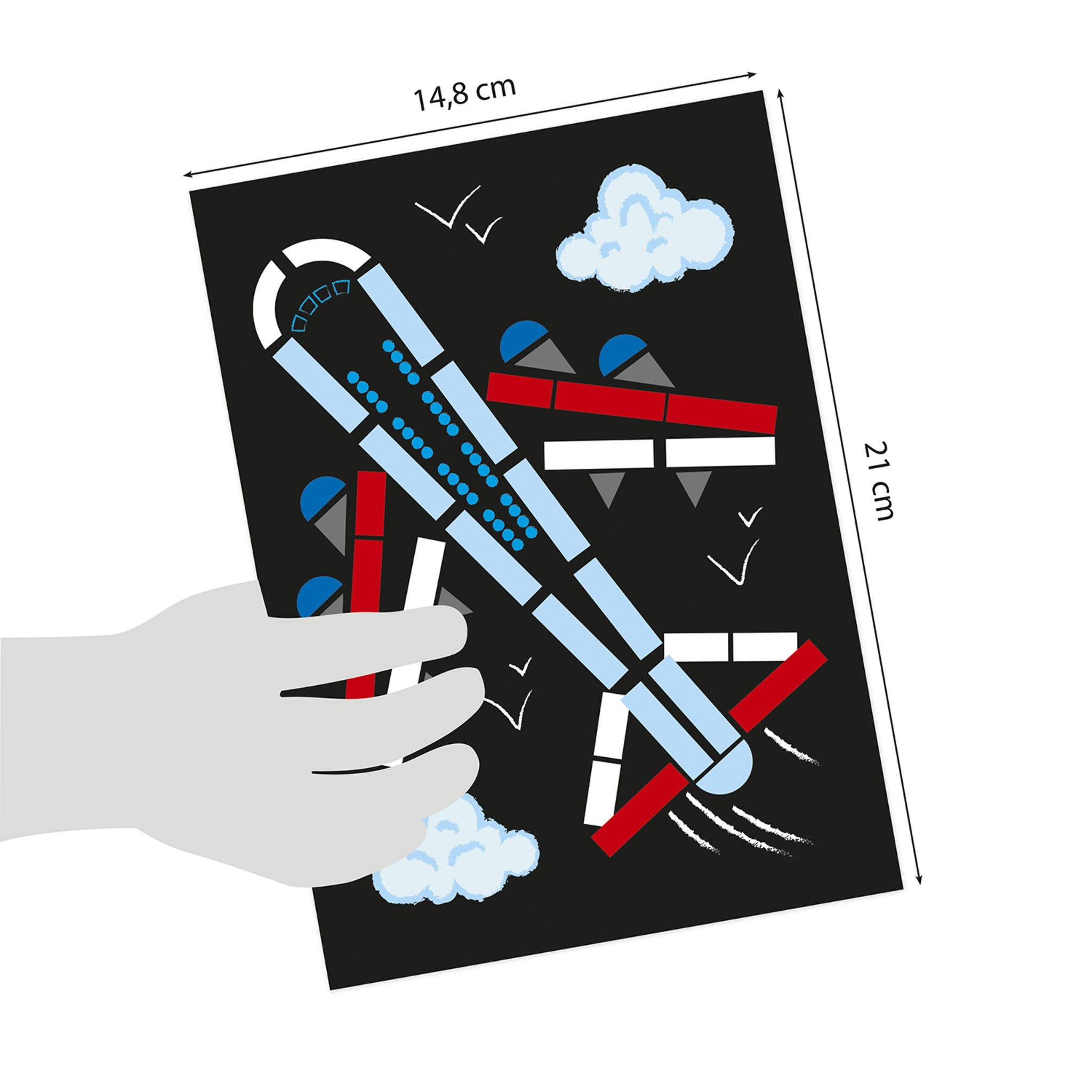 Maildor 10x Kreativset Sticker, 14,8x21 cm, Transportmittel Mehrfarbig AF035C