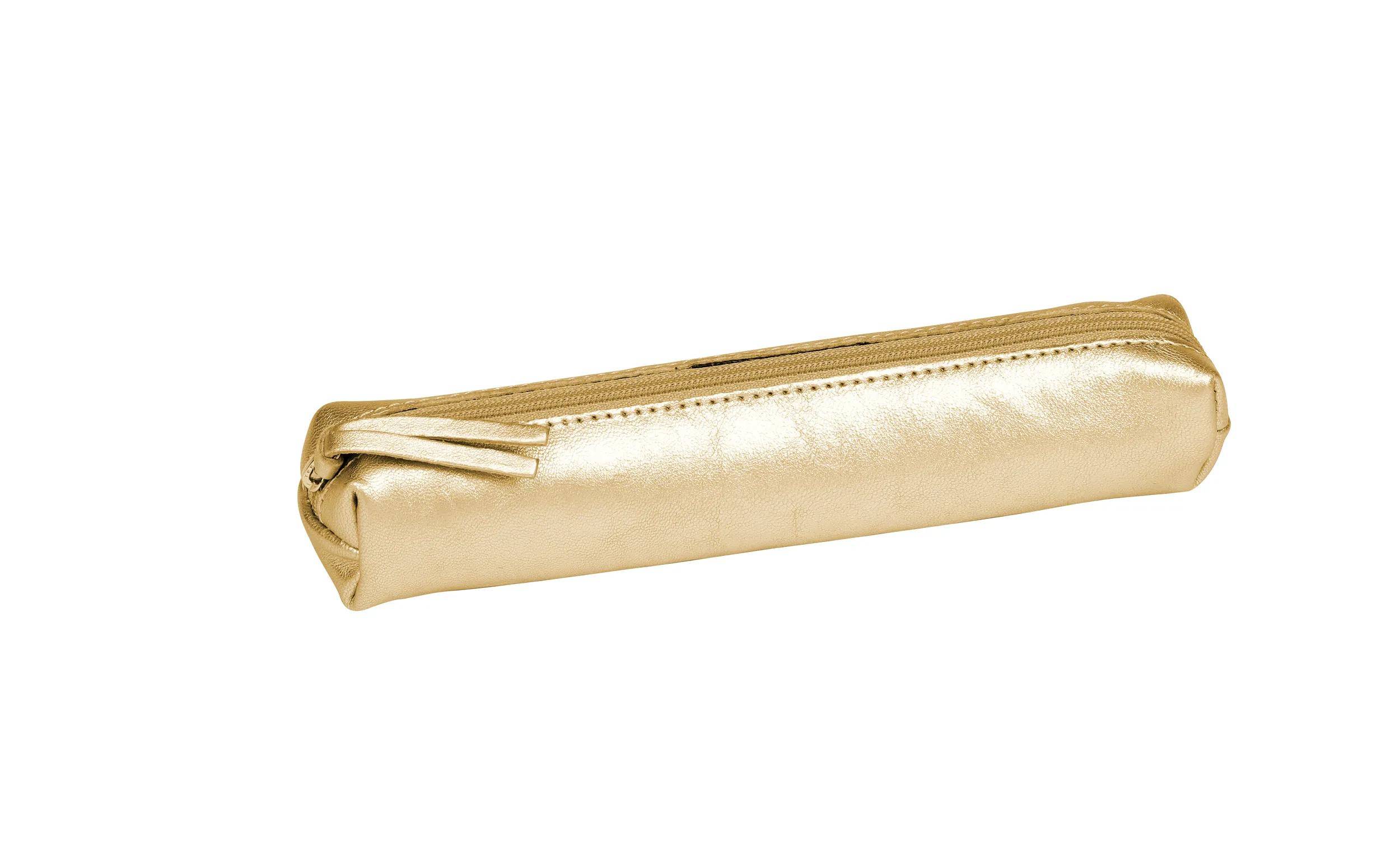 Clairefontaine 4x Cuirisé, Schlampermäppchen SLIM 4x2,5x19,5cm, Gold - 400086C