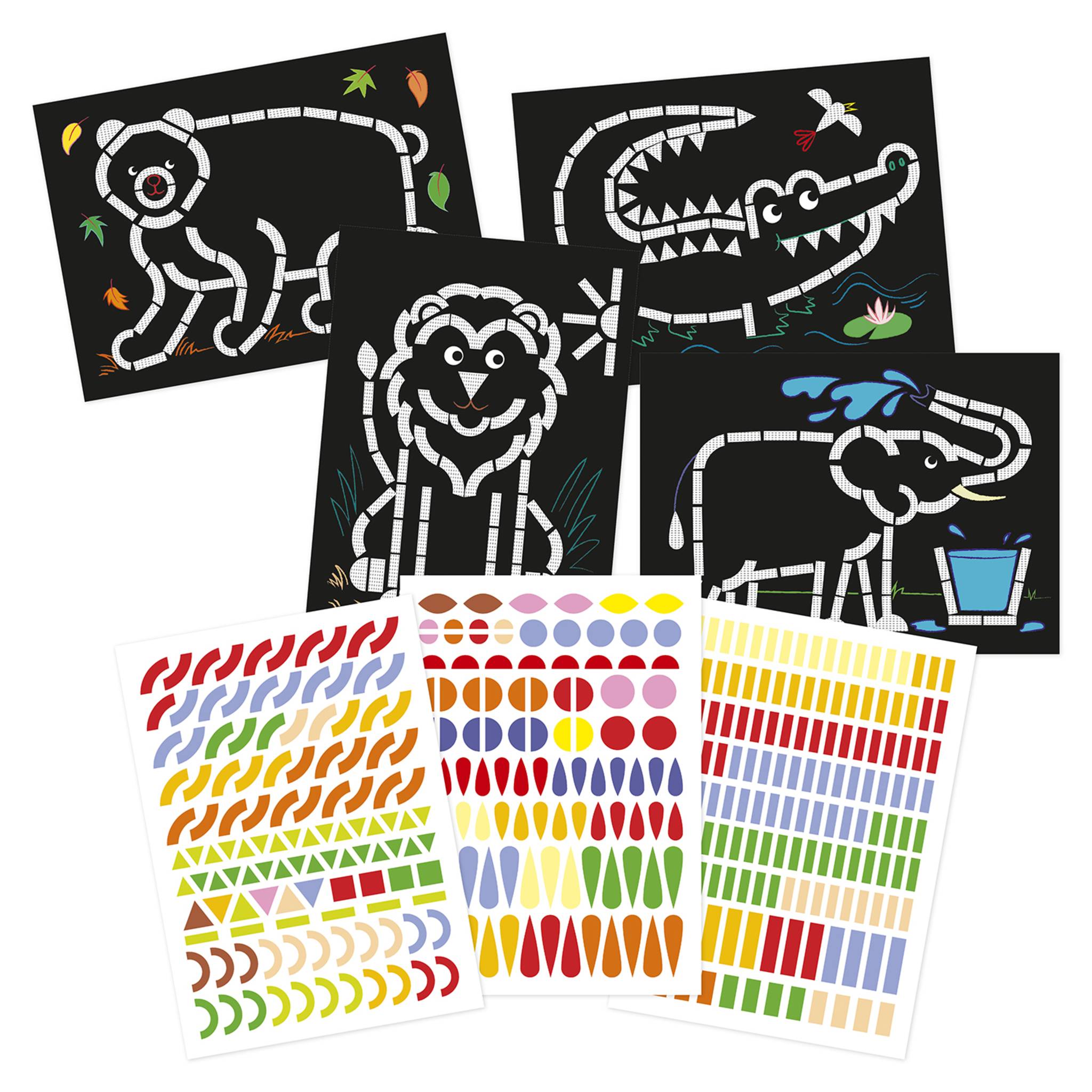 Maildor 10x Kreativset Sticker, 14,8x21 cm, Wildtiere Mehrfarbig AF037C