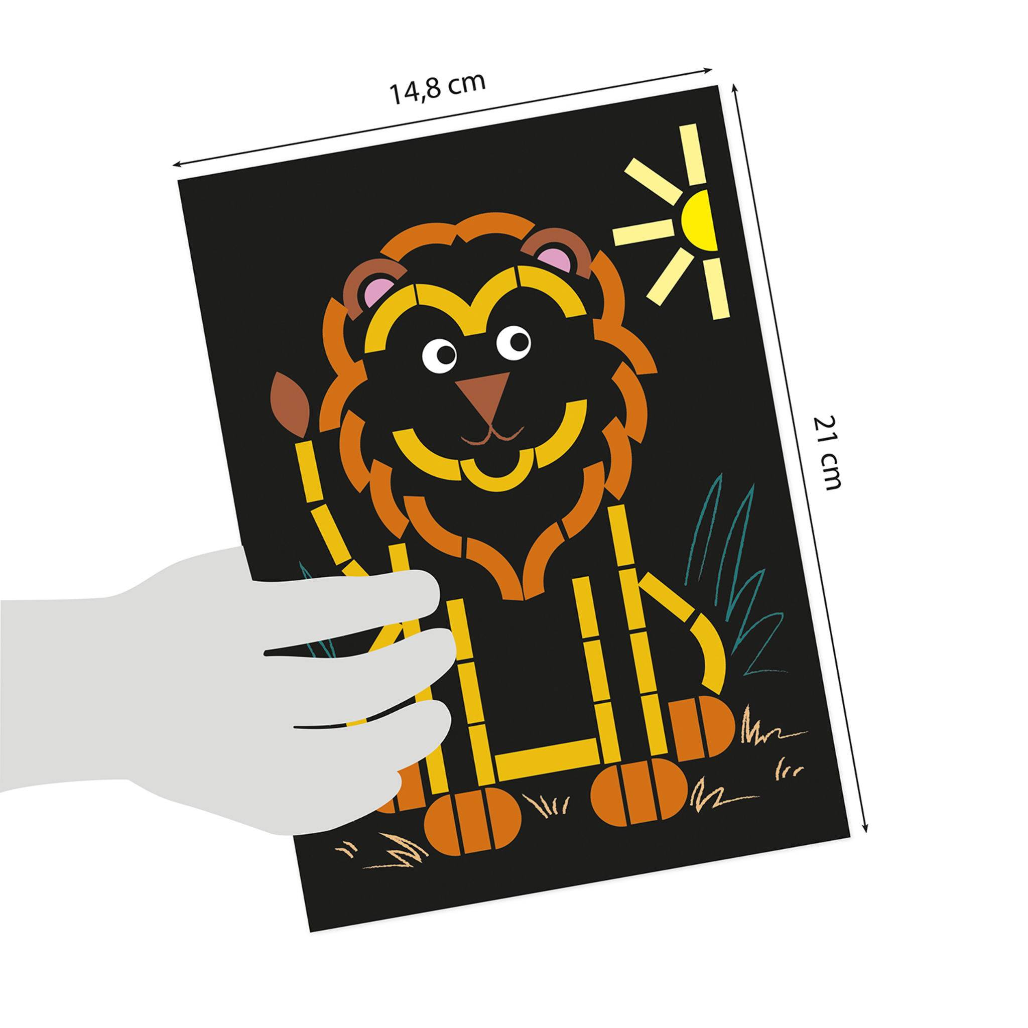 Maildor 10x Kreativset Sticker, 14,8x21 cm, Wildtiere Mehrfarbig AF037C