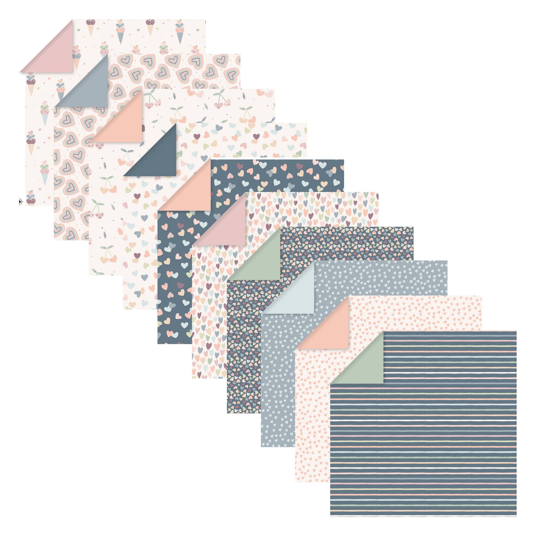 Clairefontaine 5x Origami,Pack 15x15 cm 60 Bl 70g, Little Love Mehrfarbig 95356C