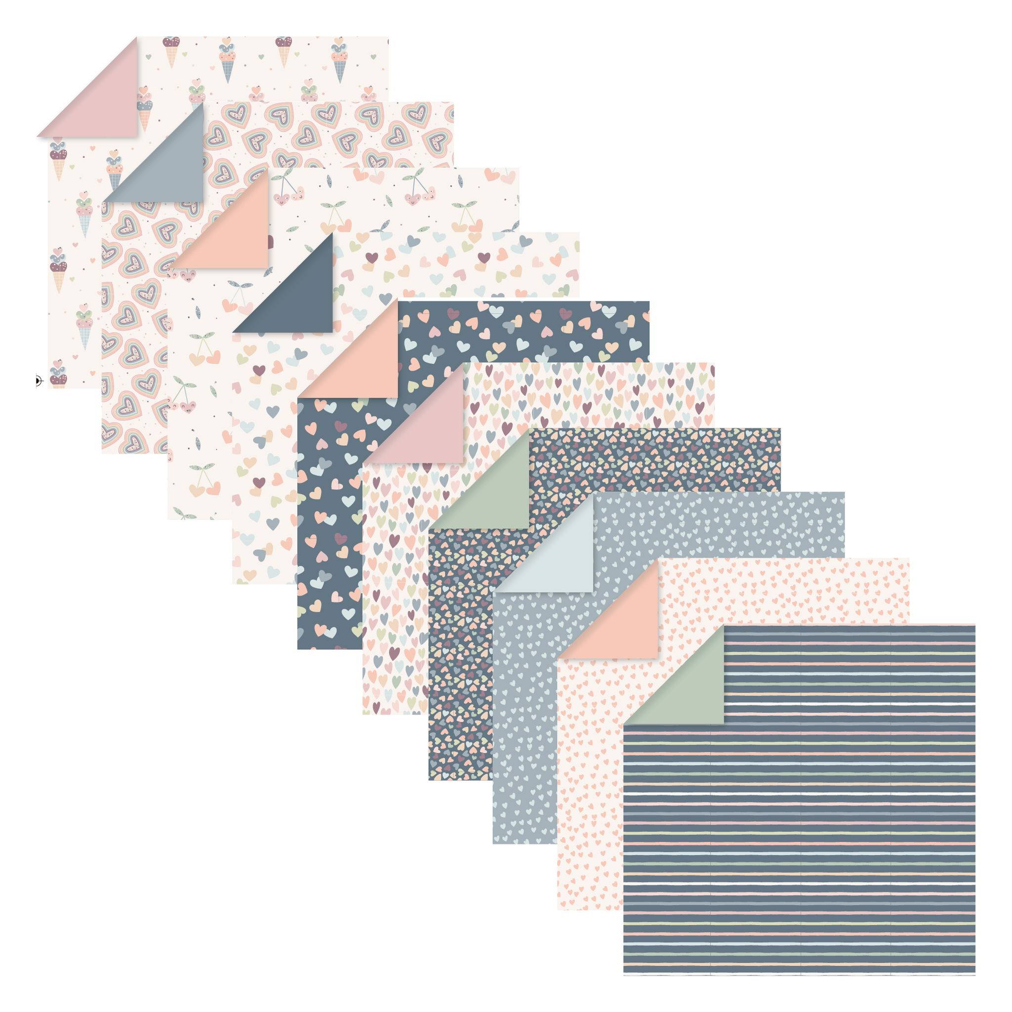 Clairefontaine 5x Origami,Pack 15x15 cm 60 Bl 70g, Little Love Mehrfarbig 95356C