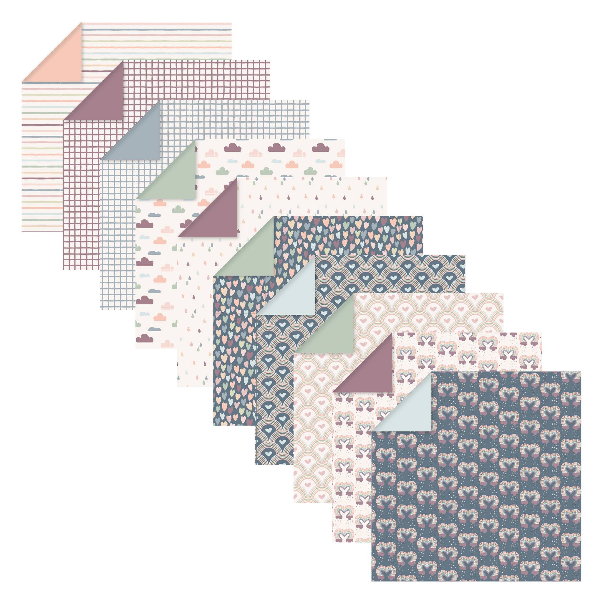 Clairefontaine 5x Origami,Pack 15x15 cm 60 Bl 70g, Little Love Mehrfarbig 95356C