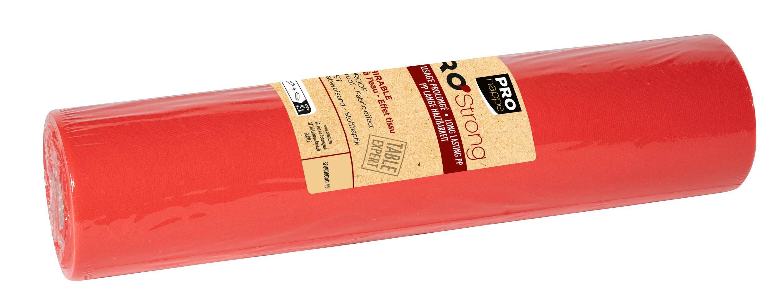 Pronappe 4x Tischläufer Tête-à-tête auf Rolle, Spunbond, 24x0,40m Rot R732409I