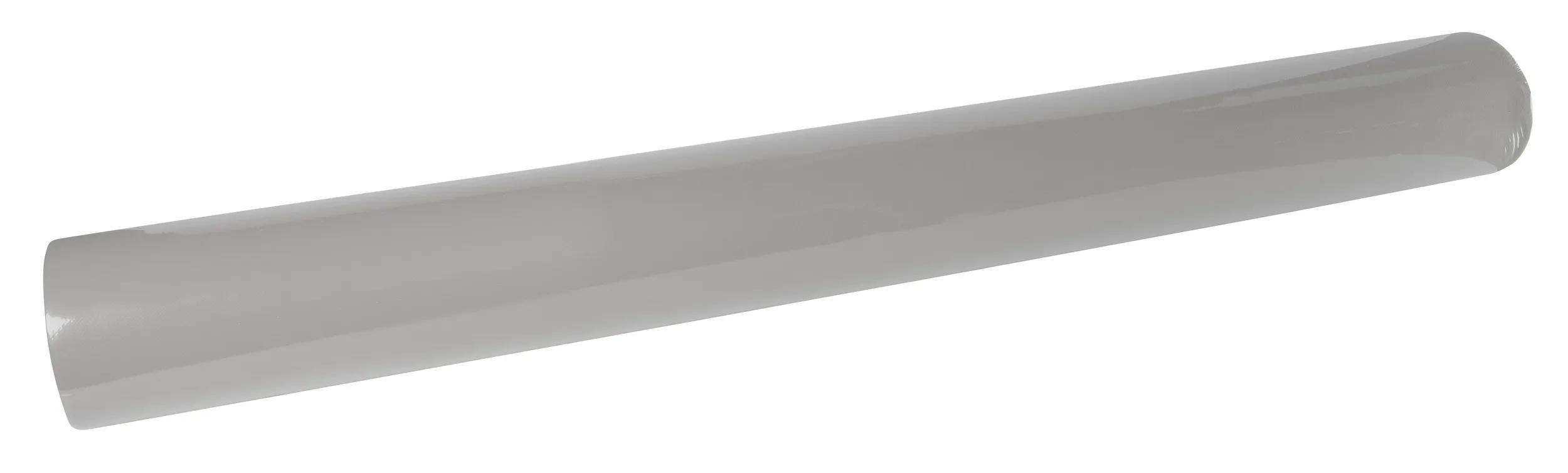 Ein langer, zylindrischer, klarer Glasprobierkolben, horizontal vor einem einfachen Hintergrund dargestellt.
