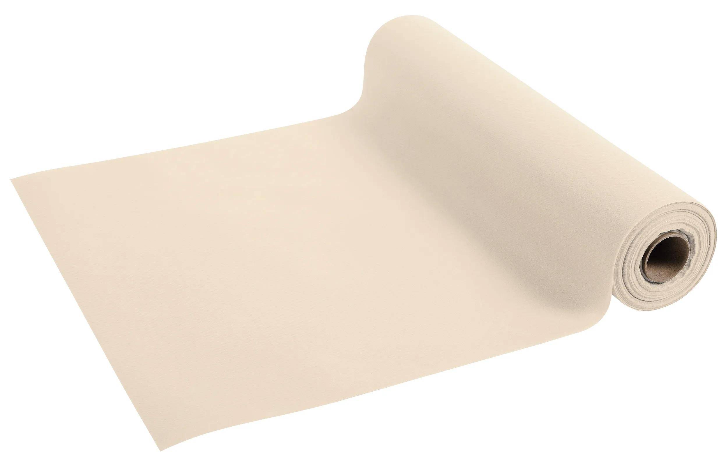 Eine Rolle Beige-Pergamentpapier, die sich abrollt und ihre glatte Oberfläche und leichte Textur zeigt, wird häufig zum Backen oder Basteln verwendet.