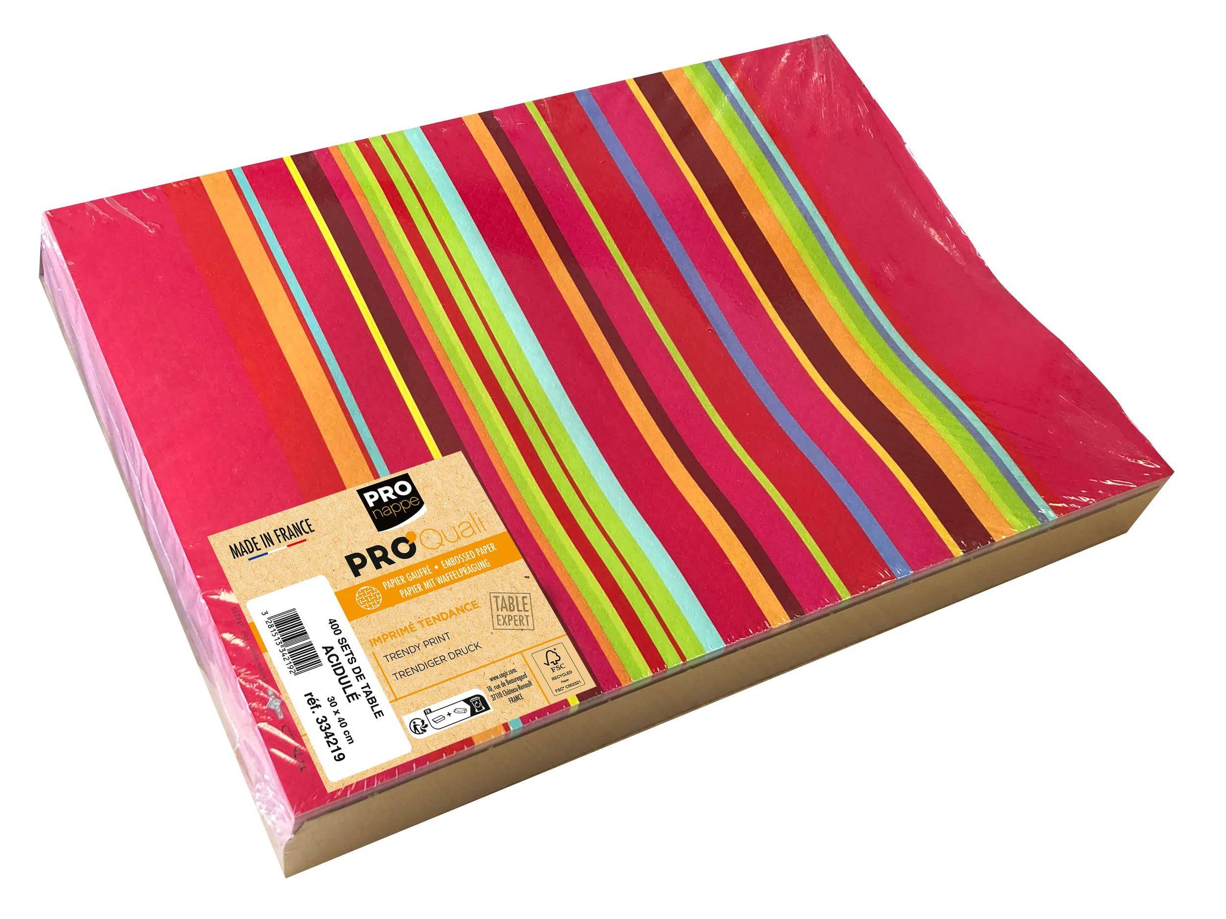 Pronappe Schachtel 400 Dekor-Tischsets, RC 80g 30x40cm Peppig/grell 334219I