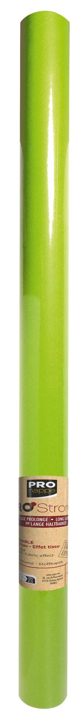 Ein vertikales grünes zylindrisches Objekt vor einem weißen Hintergrund.