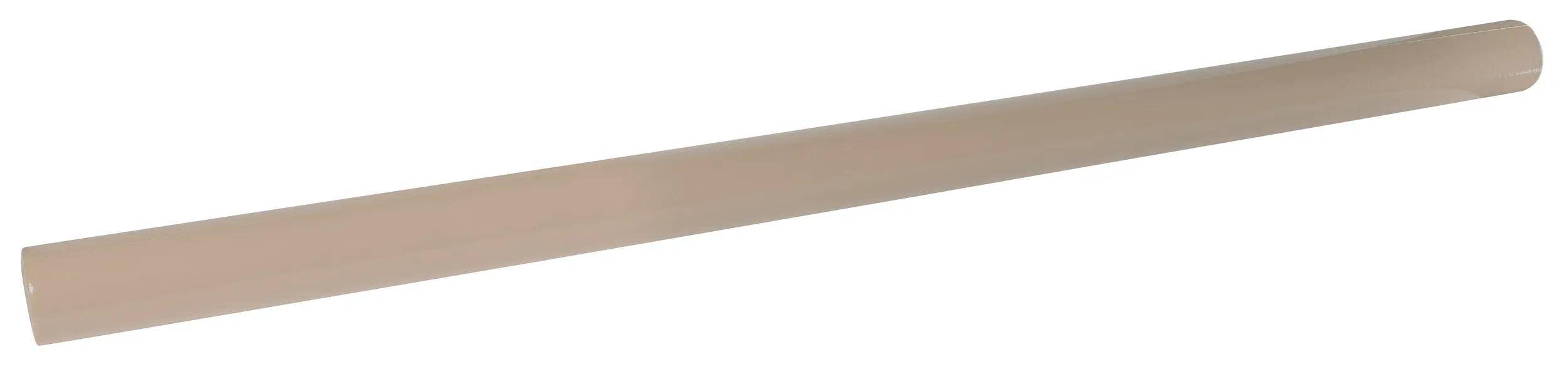 Ein langes, flaches, beige gefärbtes Objekt auf weißem Hintergrund.