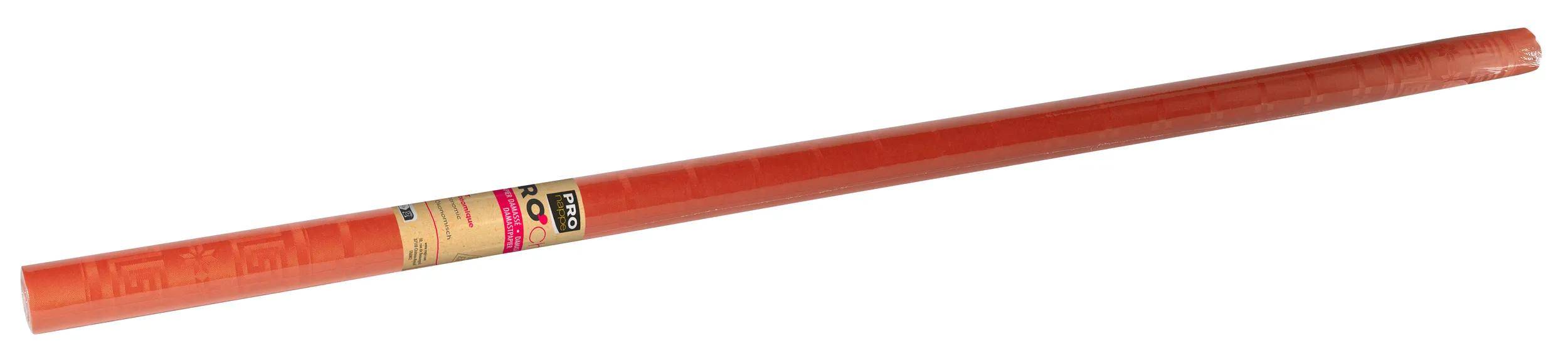 Pronappe 12x Papiertischdecke auf Rolle Damastprägung 1,18x6m Orange R480612I