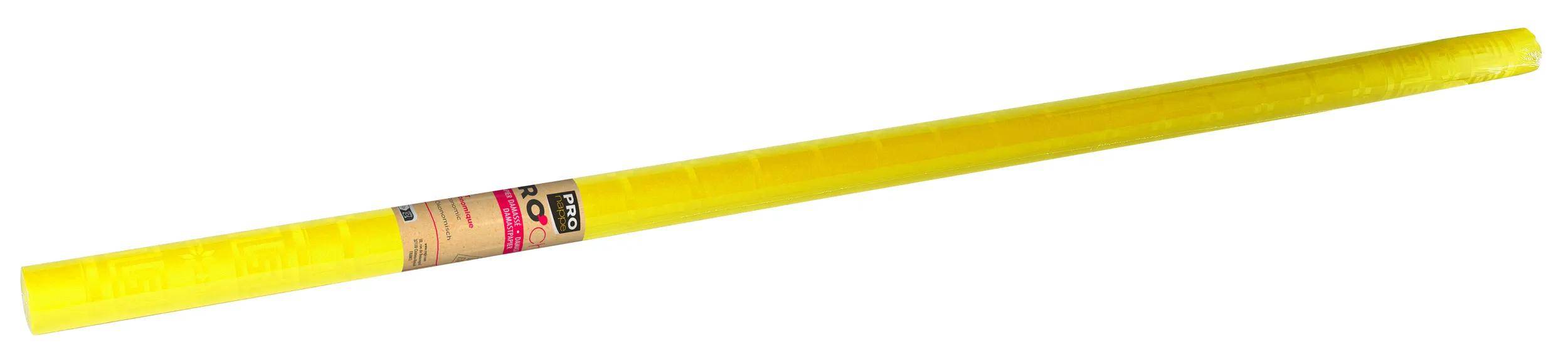 Pronappe 12x Papiertischdecke auf Rolle mit Damastprägung 1,18x6m Gelb R480620I