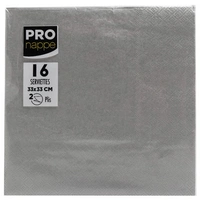 Pronappe 18x Tissue-Servietten Pack 16 St 2-lagig 33x33cm Silber SV074391I Pronappe 18x Tissue-Servietten Pack 16 St 2-lagig 33x33cm Silber SV074391I