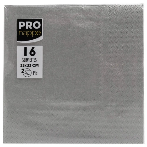 Pronappe 18x Tissue-Servietten Pack 16 St 2-lagig 33x33cm Silber SV074391I Pronappe 18x Tissue-Servietten Pack 16 St 2-lagig 33x33cm Silber SV074391I