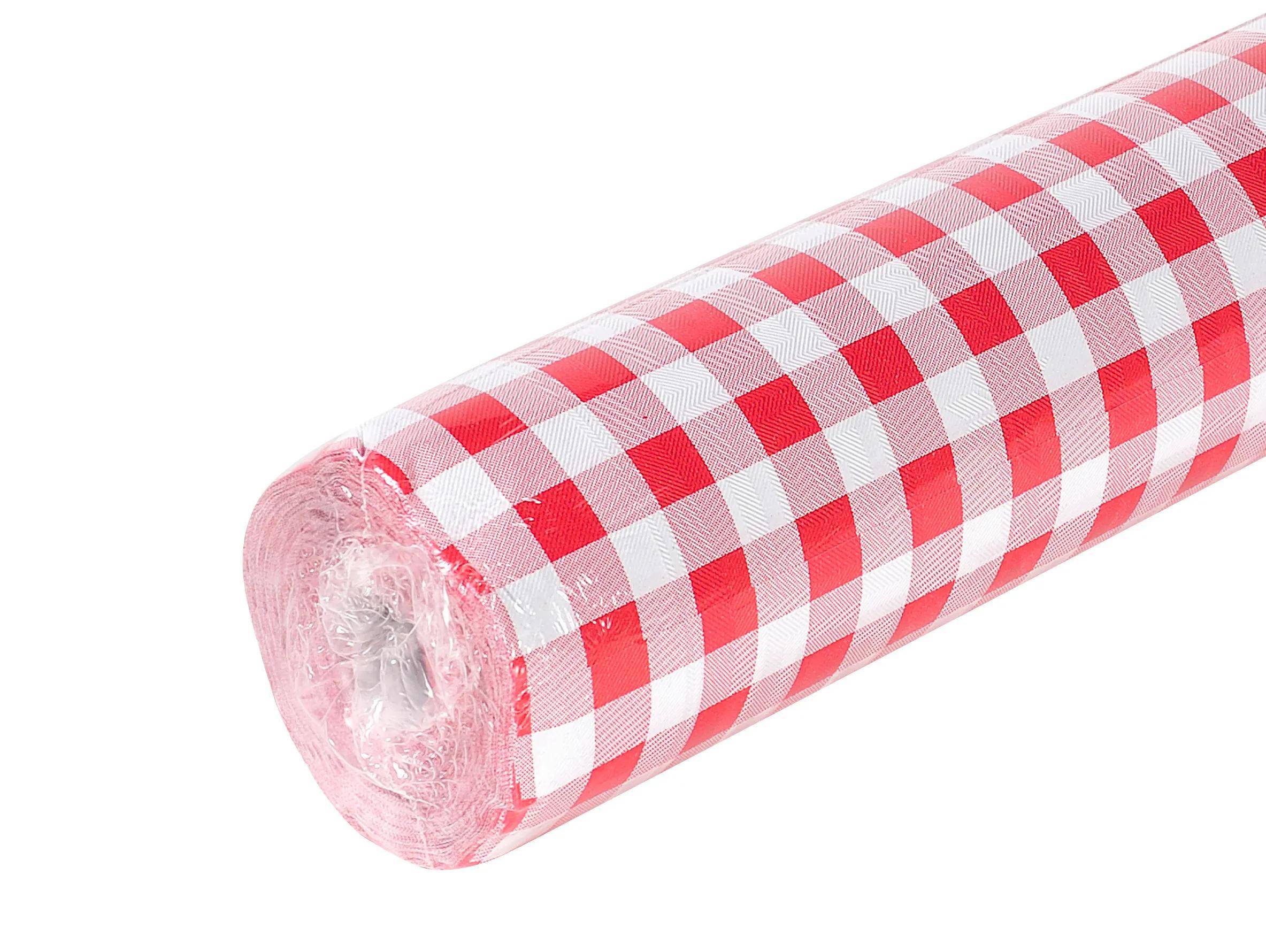 Pronappe 8x Papiertischdecke auf Rolle 10x1,18m Vichy Rot R481070I