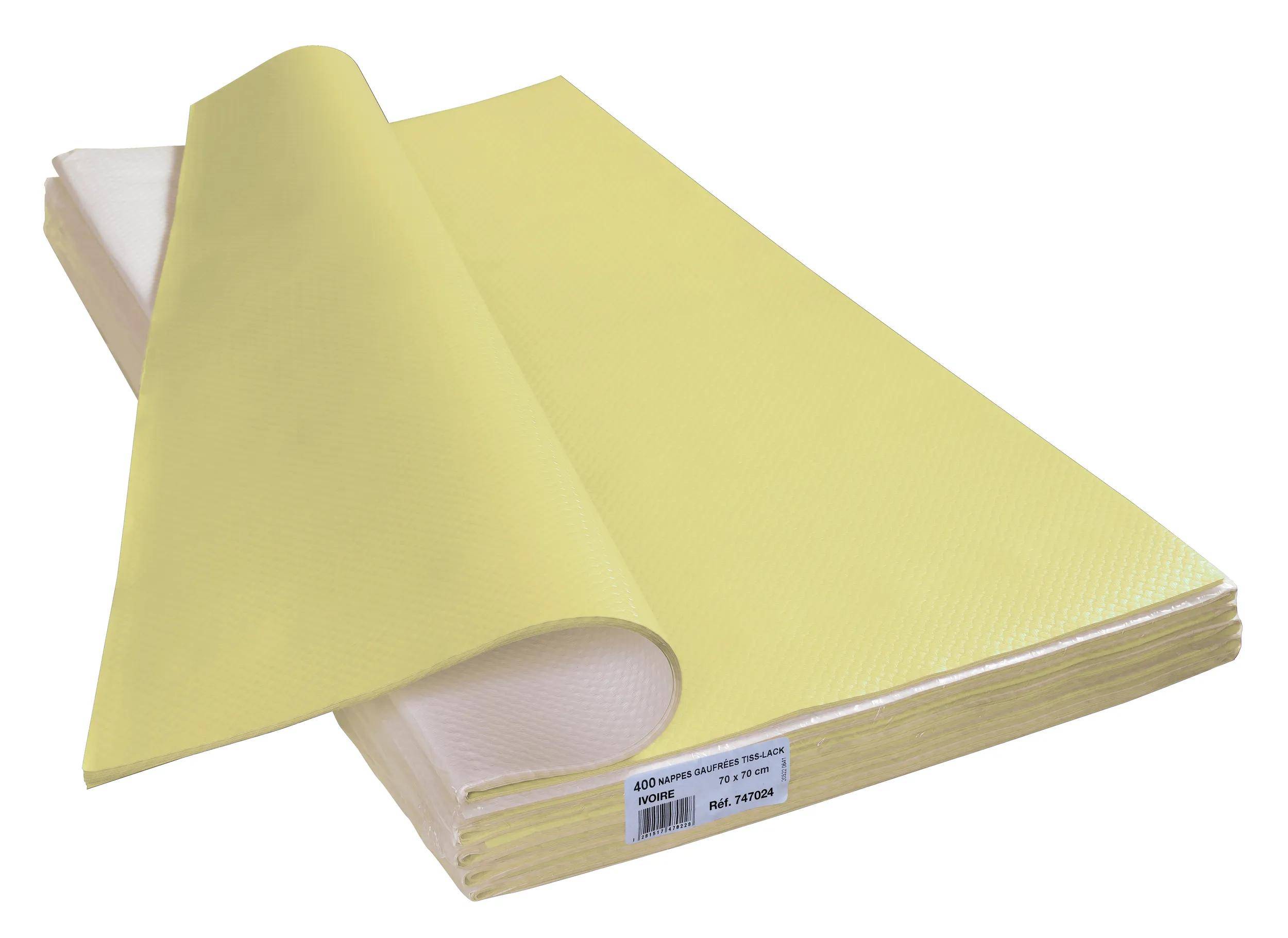 Pronappe Papiertischdecken, auf gefaltet, Pack 400 St 70x70cm Elfenbein 747024I