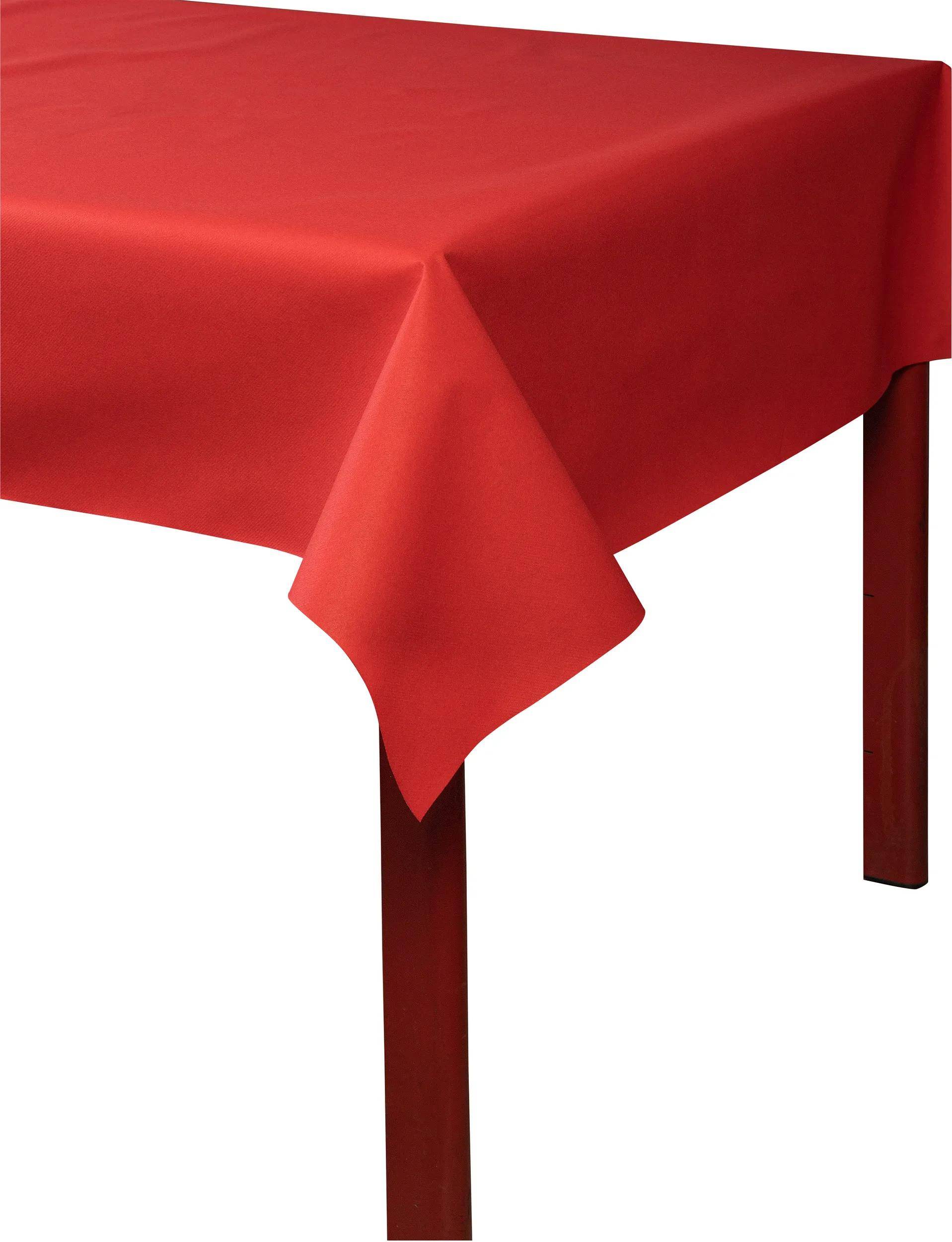 Pronappe 5x Papiertischdecke auf Rolle, Airlaid 6x1,20m Rot R580609I
