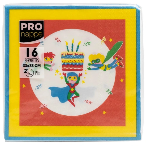 Pronappe 18x Tissue-Servietten, Pack 16 St 2-lagig, 33x33 cm Superhelden 62360I Pronappe 18x Tissue-Servietten, Pack 16 St 2-lagig, 33x33 cm Superhelden 62360I