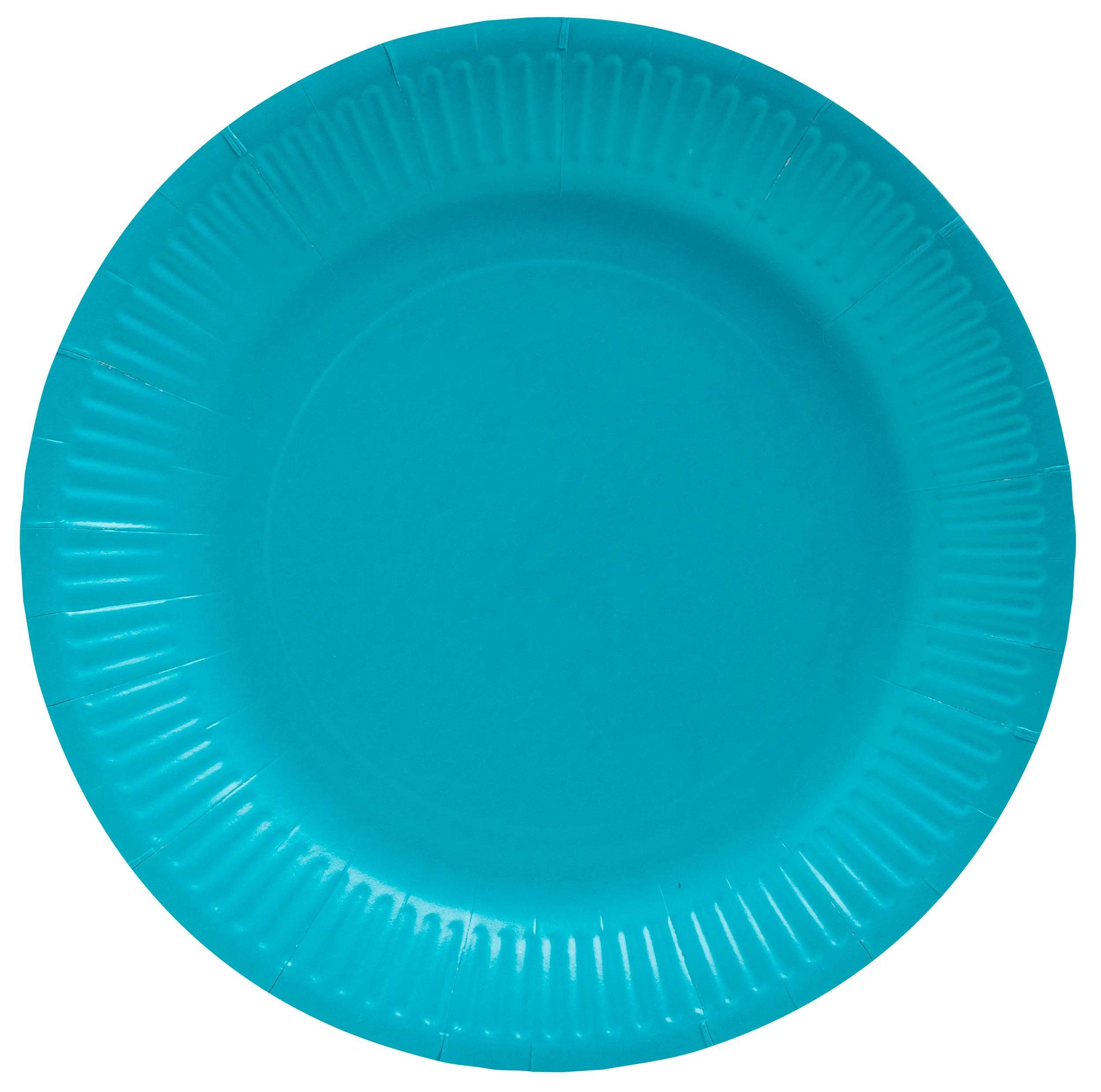 Pronappe 25x Runde Pappteller, 20 St Ø 23 cm, 100% plastikfrei Türkis 79216I