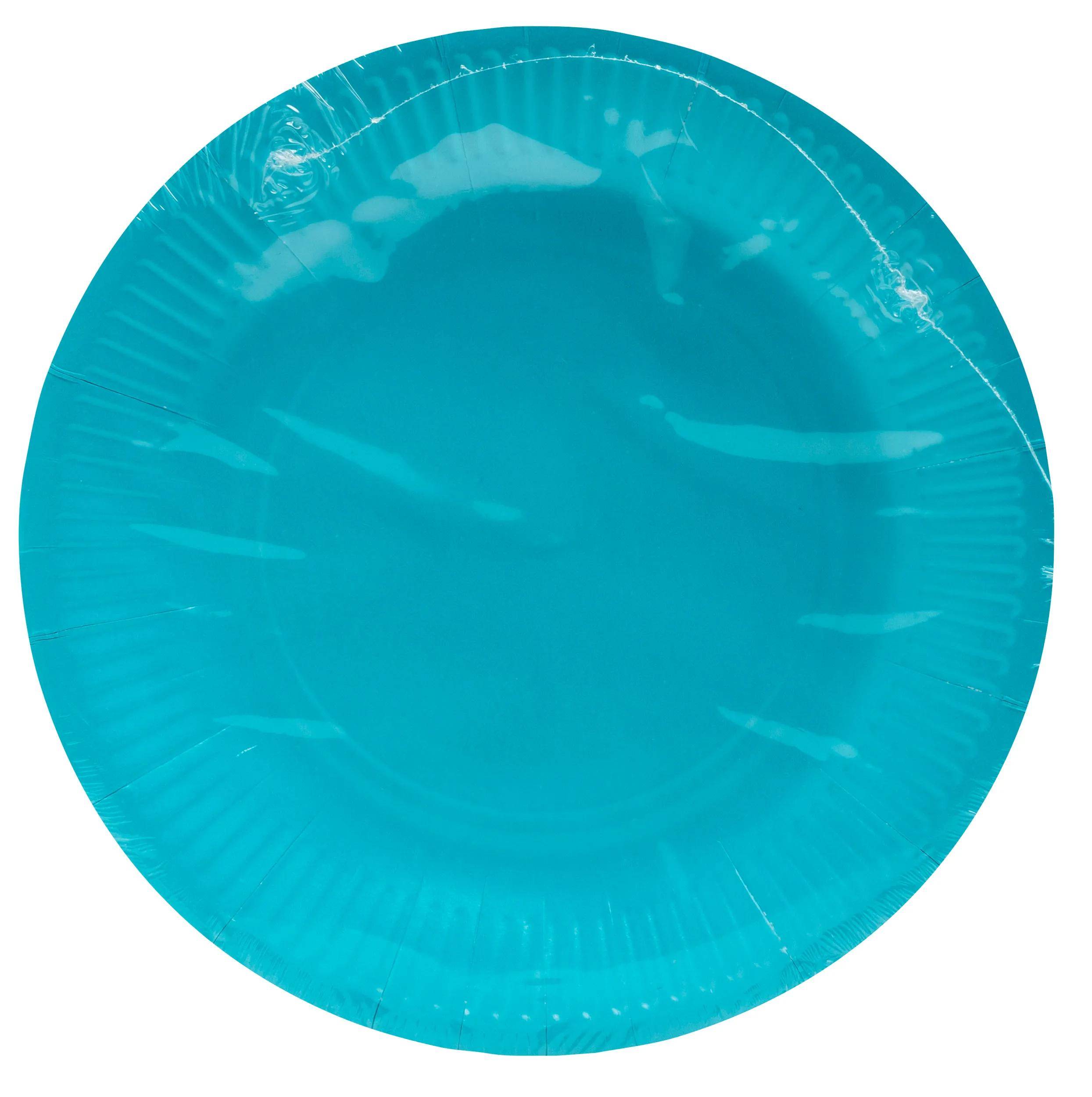 Pronappe 25x Runde Pappteller, 20 St Ø 23 cm, 100% plastikfrei Türkis 79216I