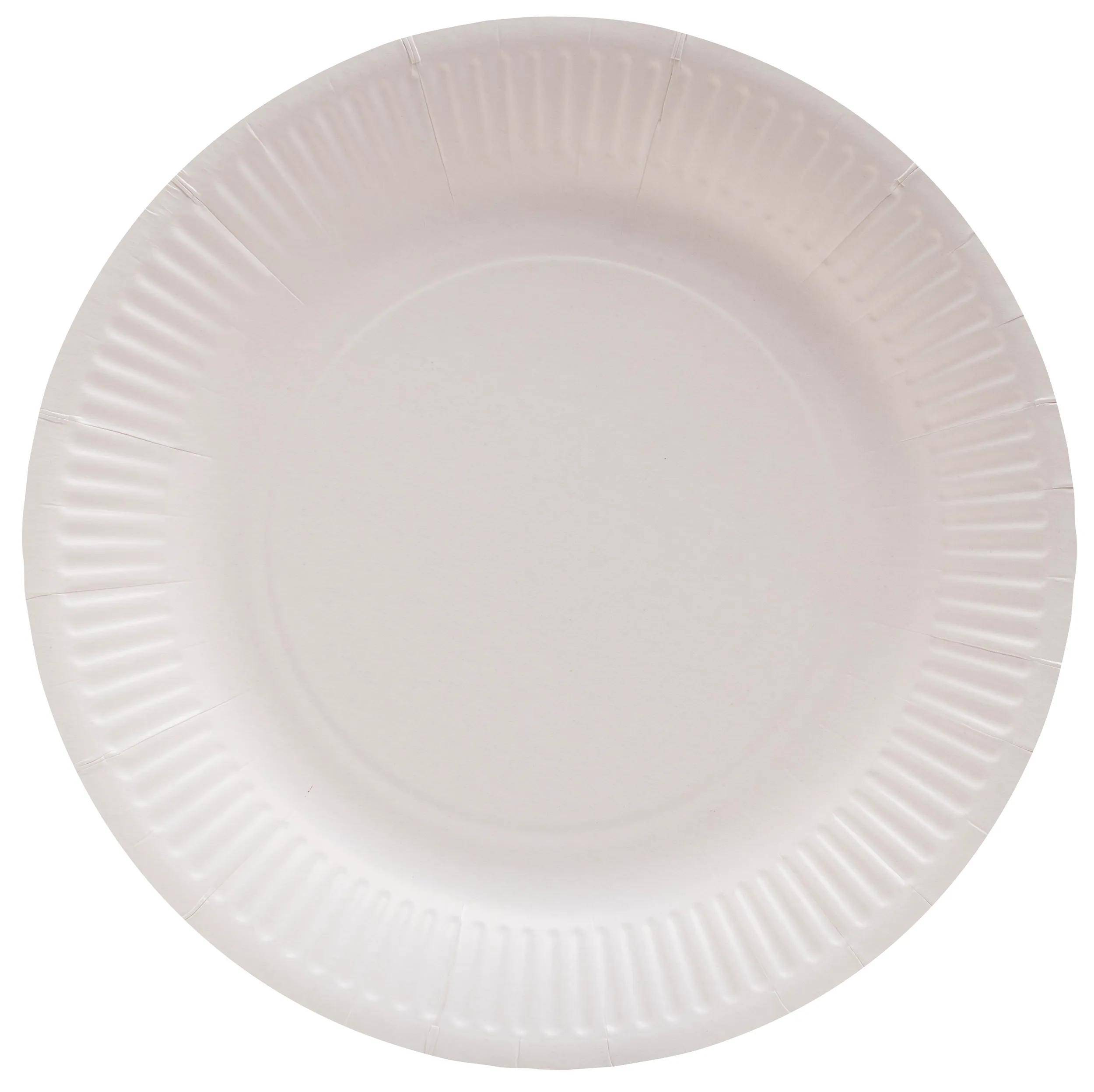 Pronappe 10x Runde Pappteller, 50 Stück, Ø 23 cm, 100% plastikfrei Weiß 79110I