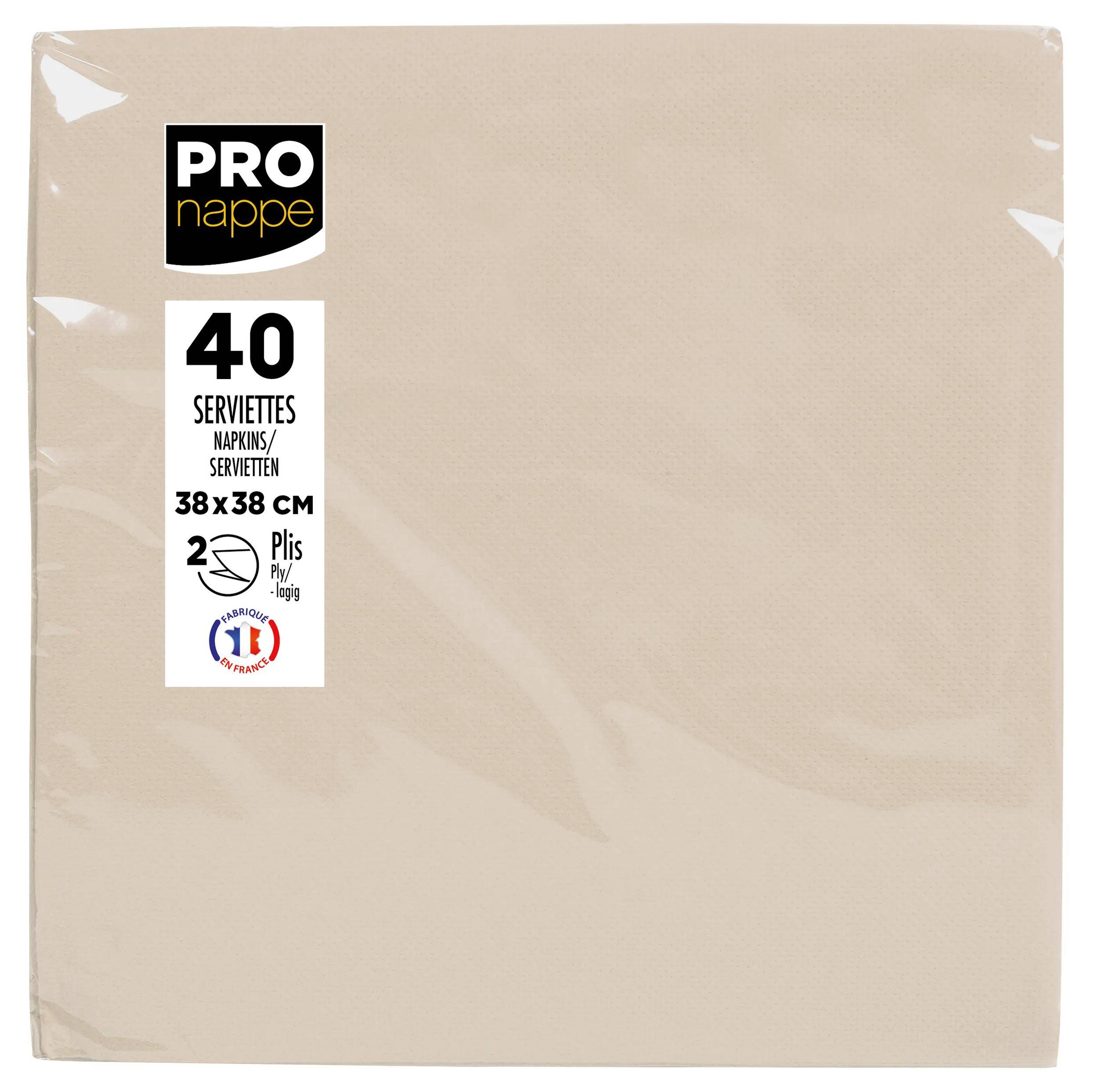 Pronappe 30x Pack 40 Servietten Tissue, 2-lagig 38x38cm Elfenbein SV623802I