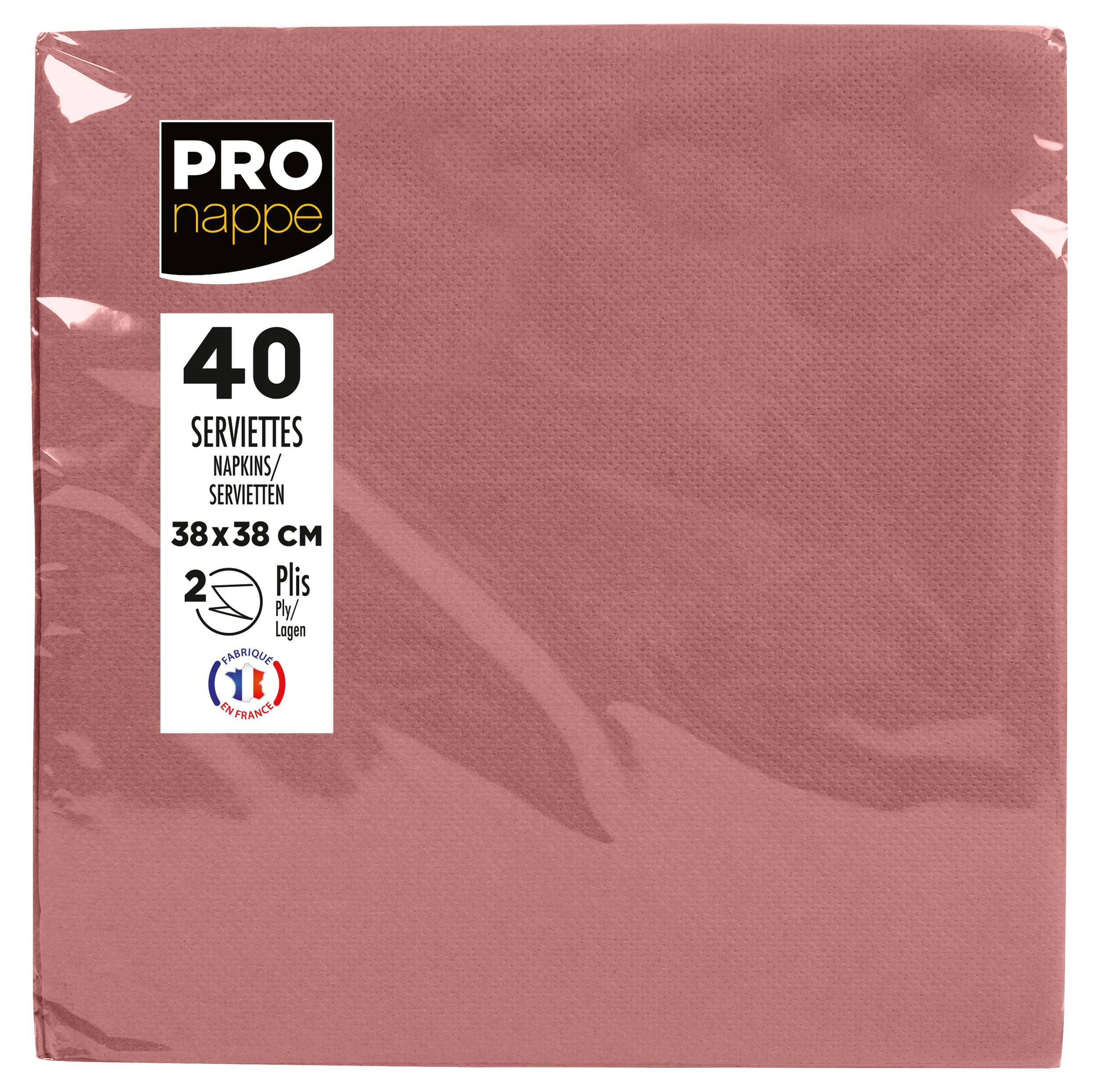Pronappe 30x Pack 40 Servietten Tissue, 2-lagig 38x38cm Altrosa SV623803I