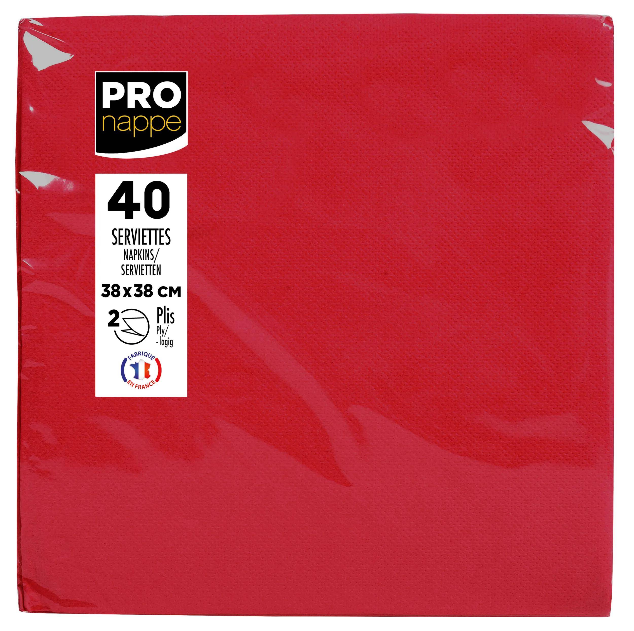 Pronappe 30x Pack 40 Servietten Tissue, 2-lagig 38x38cm Rot SV623809I