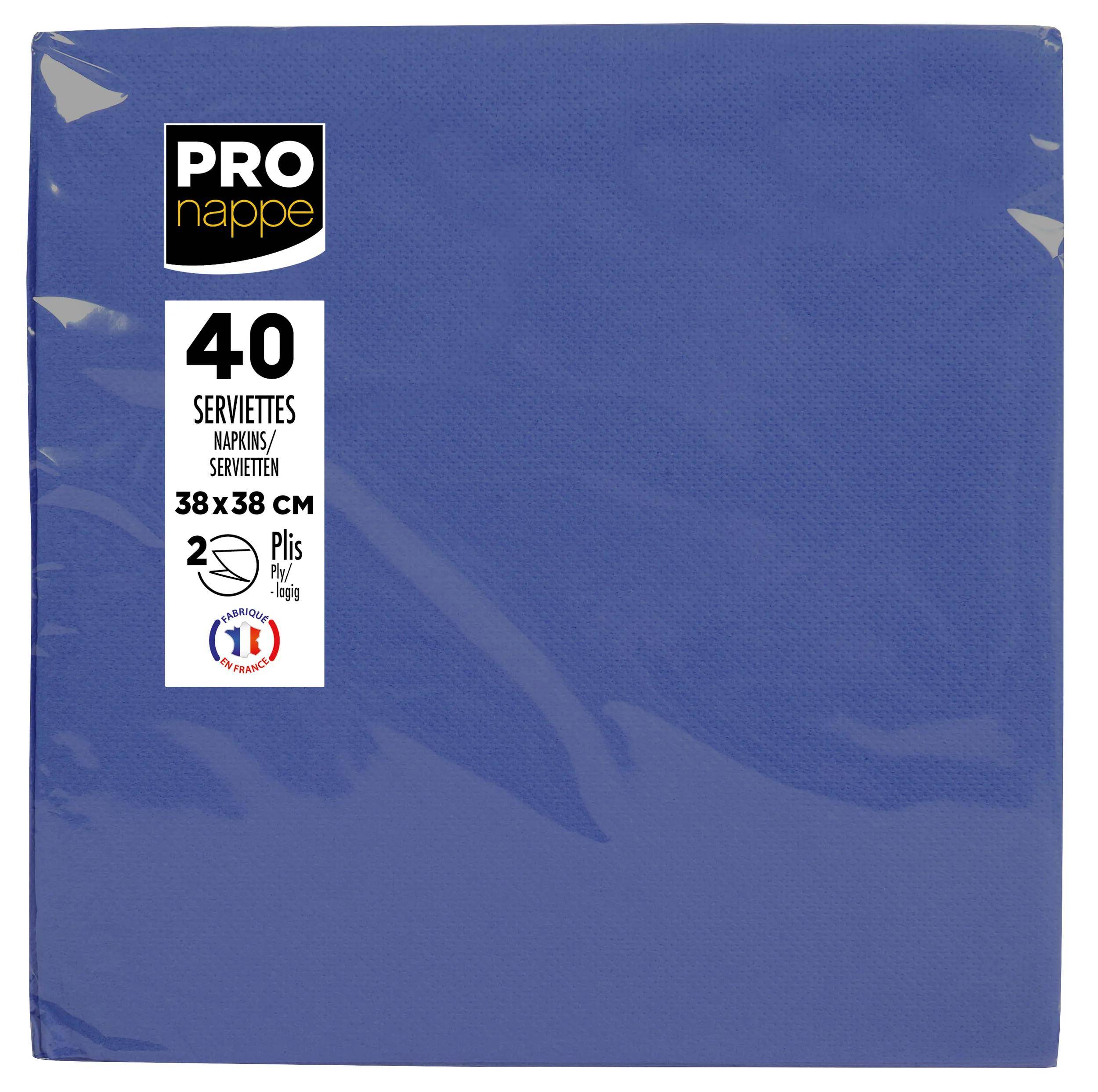 Pronappe 30x Pack 40 Servietten Tissue, 2-lagig 38x38cm Marineblau SV623810I