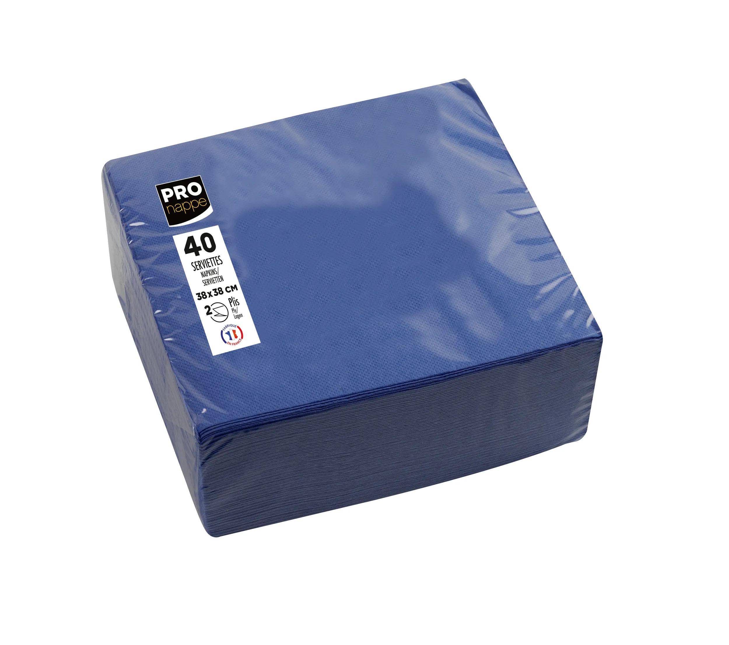 Pronappe 30x Pack 40 Servietten Tissue, 2-lagig 38x38cm Marineblau SV623810I