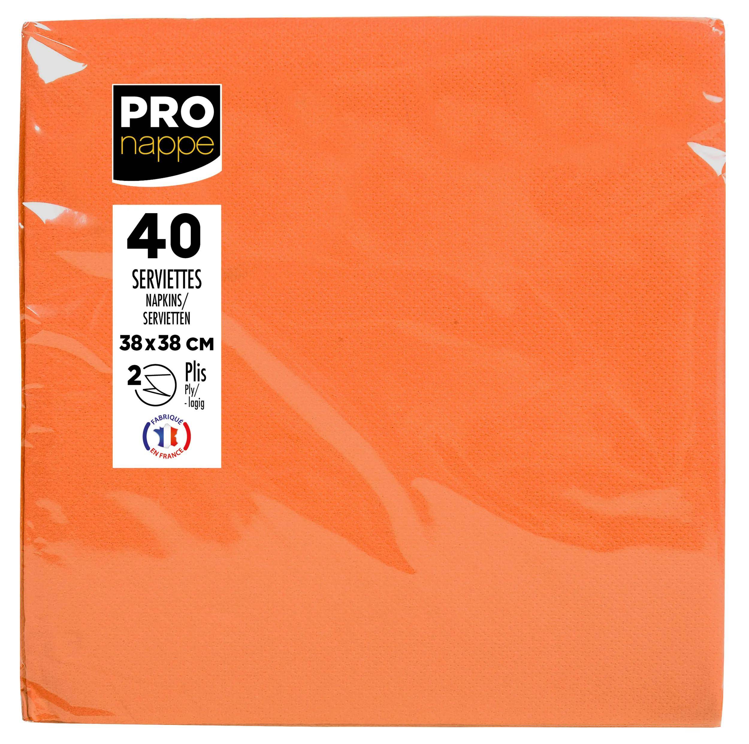 Pronappe 30x Pack 40 Servietten Tissue, 2-lagig 38x38cm Orange SV623812I