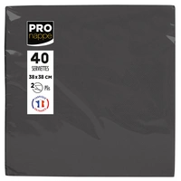 Pronappe 30x Pack 40 Servietten Tissue, 2-lagig 38x38cm Schwarz SV623821I Pronappe 30x Pack 40 Servietten Tissue, 2-lagig 38x38cm Schwarz SV623821I