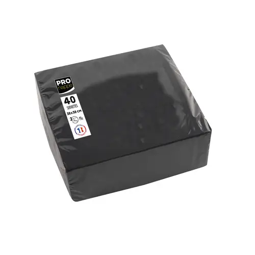 Pronappe 30x Pack 40 Servietten Tissue, 2-lagig 38x38cm Schwarz SV623821I Pronappe 30x Pack 40 Servietten Tissue, 2-lagig 38x38cm Schwarz SV623821I
