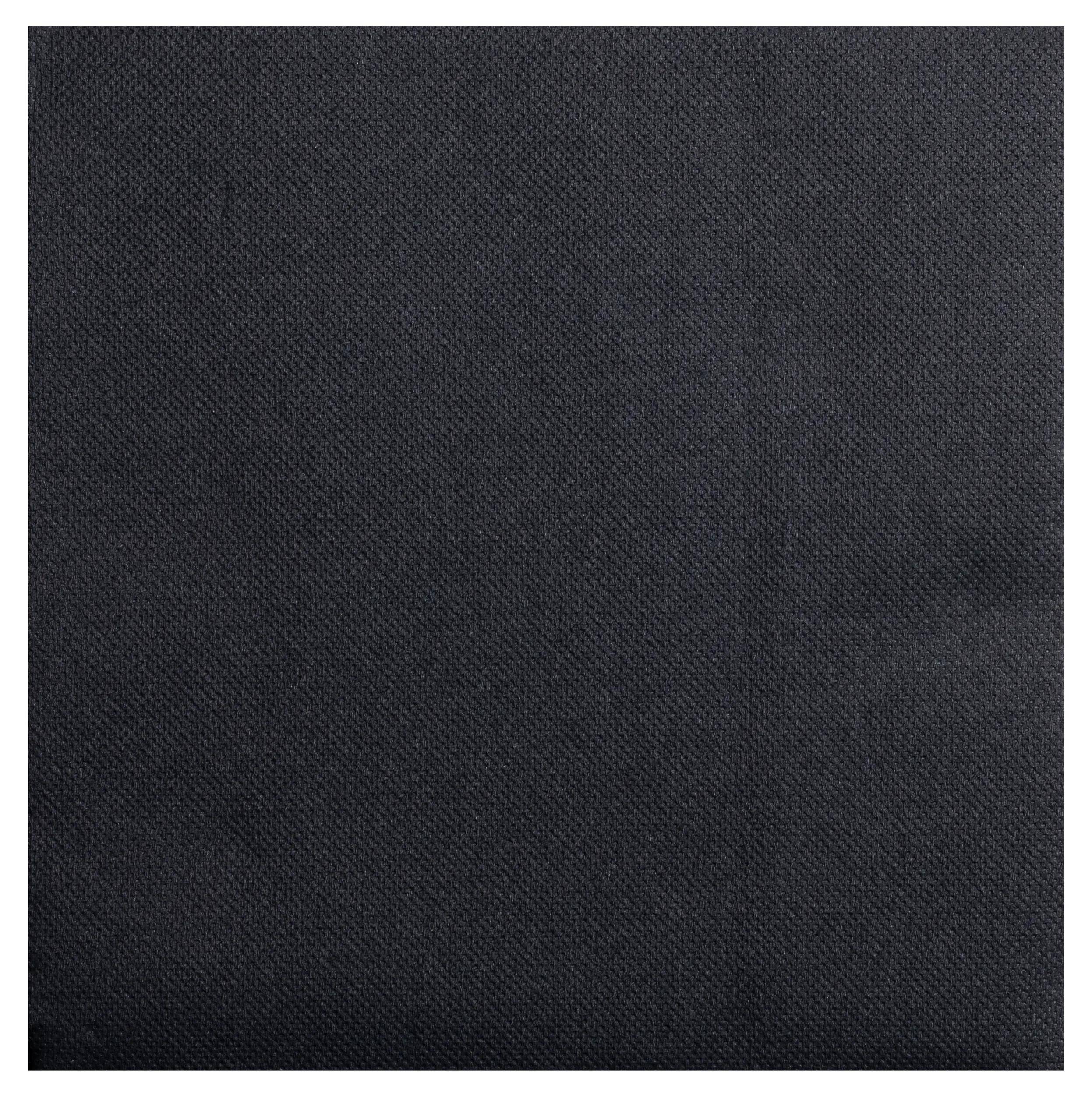 Ein Nahaufnahmebild einer strukturierten, dunklen Stoffoberfläche, möglicherweise für Polstermöbel oder Kleidung verwendet. Der Stoff wirkt einheitlich und schmucklos.