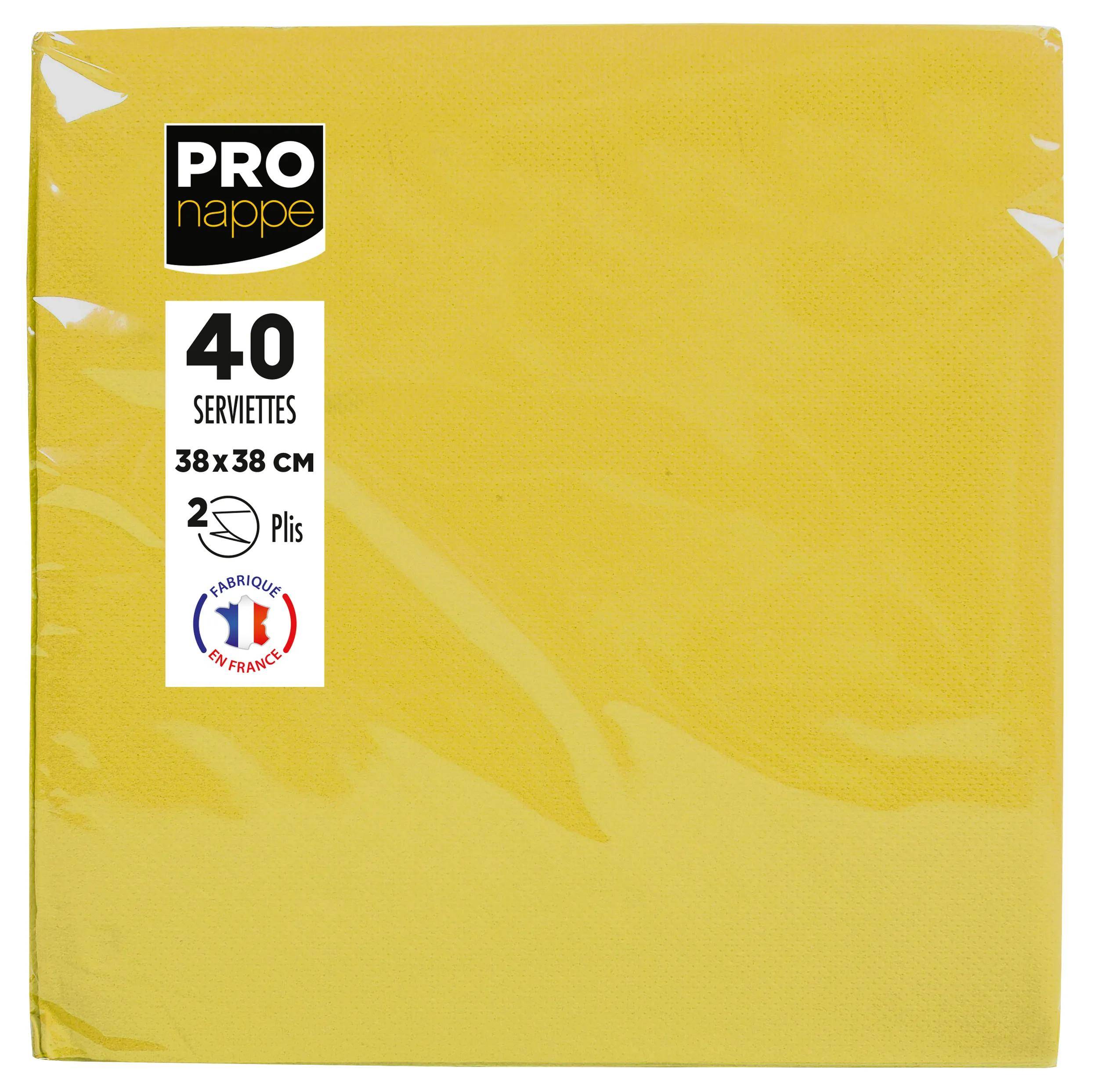 Pronappe 30x Pack 40 Servietten Tissue, 2-lagig 38x38cm Gelb SV623824I